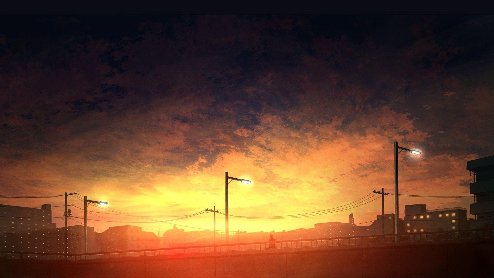 1920x1080 Wallpaper Anime Landscape, Scenic .