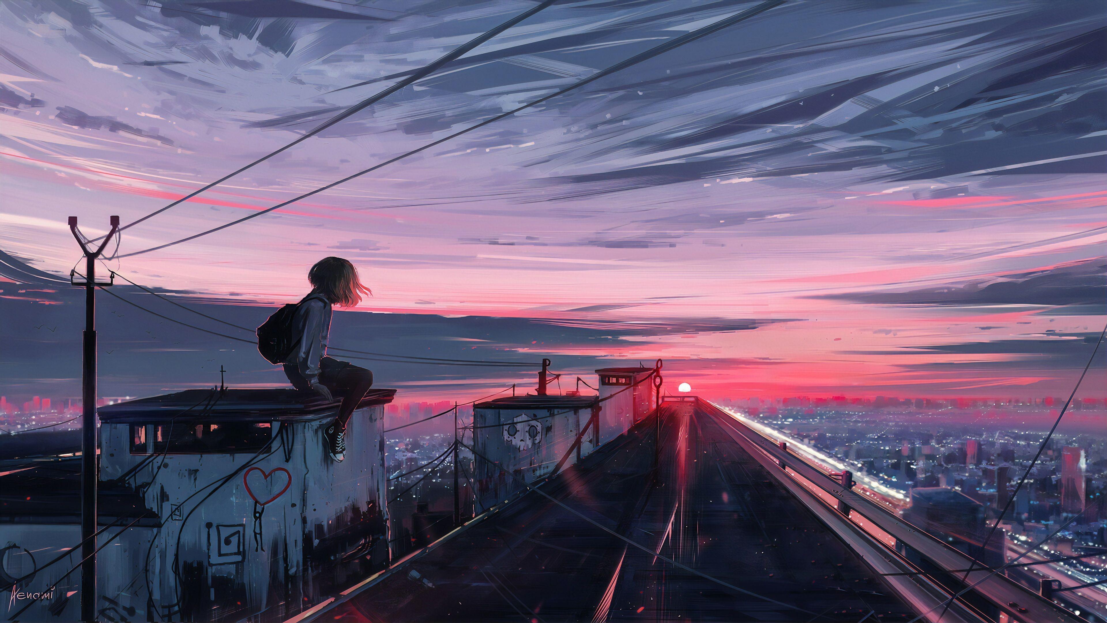Anime Aesthetic Sunset Wallpapers - Top Free Anime Aesthetic Sunset  Backgrounds - WallpaperAccess