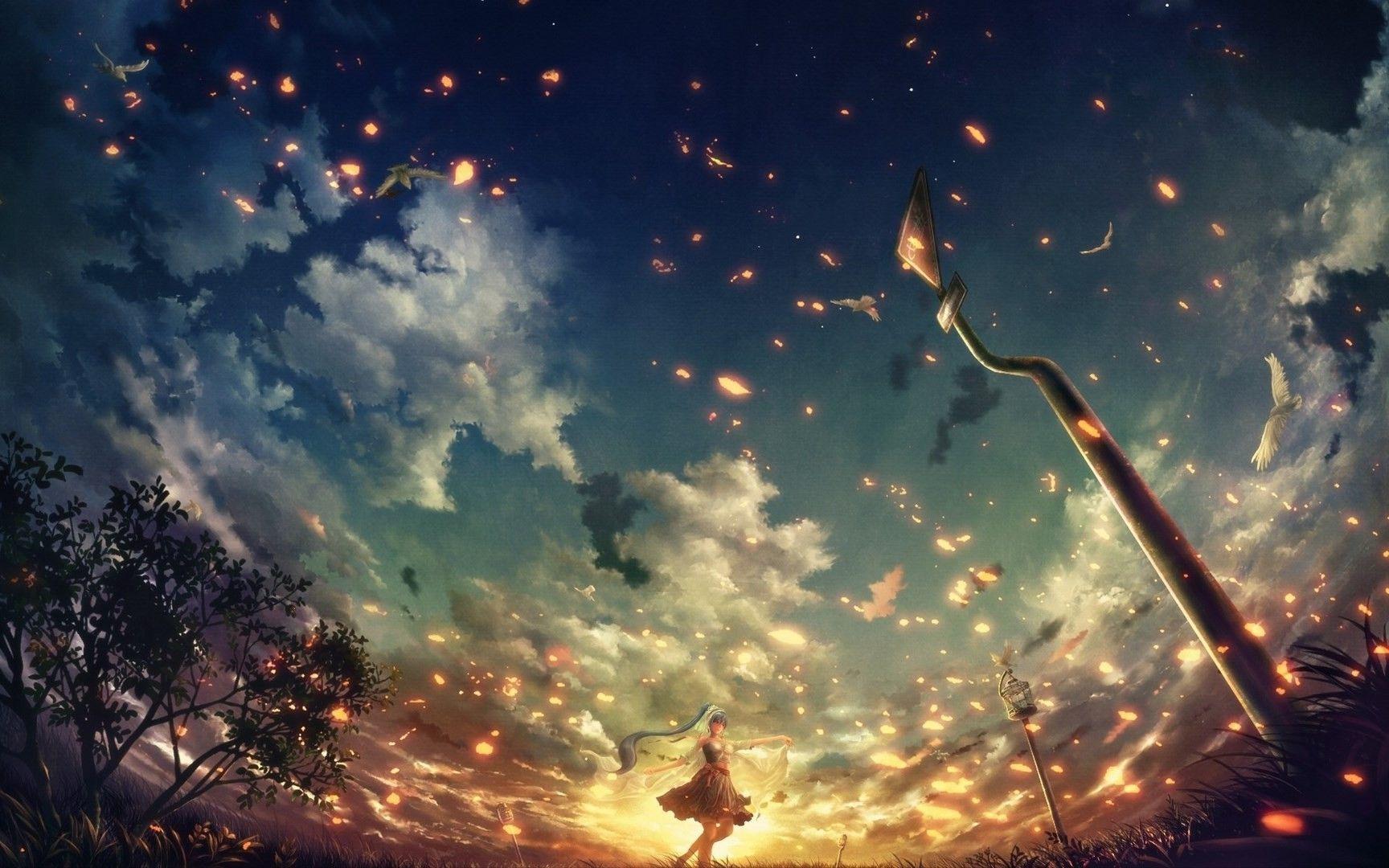 1728x1080 Anime Scenery Desktop Wallpaper posted .