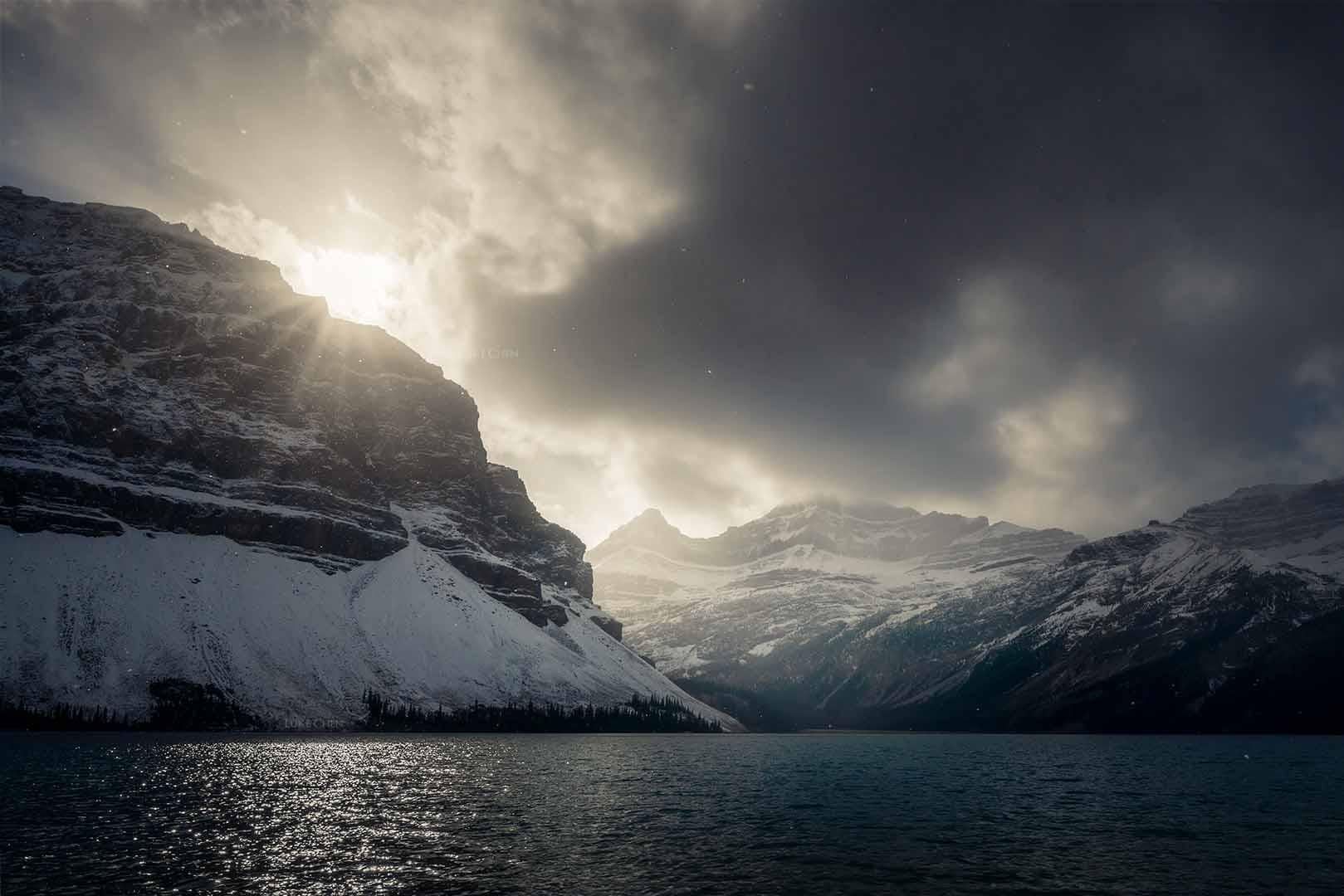 1619x1080 Bow Lake, Canada [OC][1620x1080]