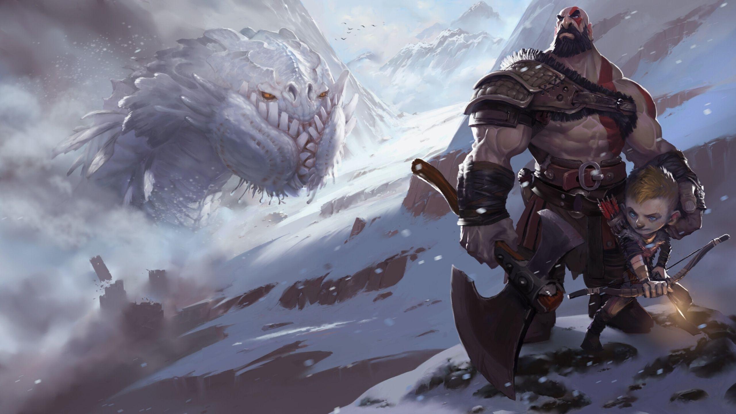 2560x1440 God Of War 4 Fanart 1440P .