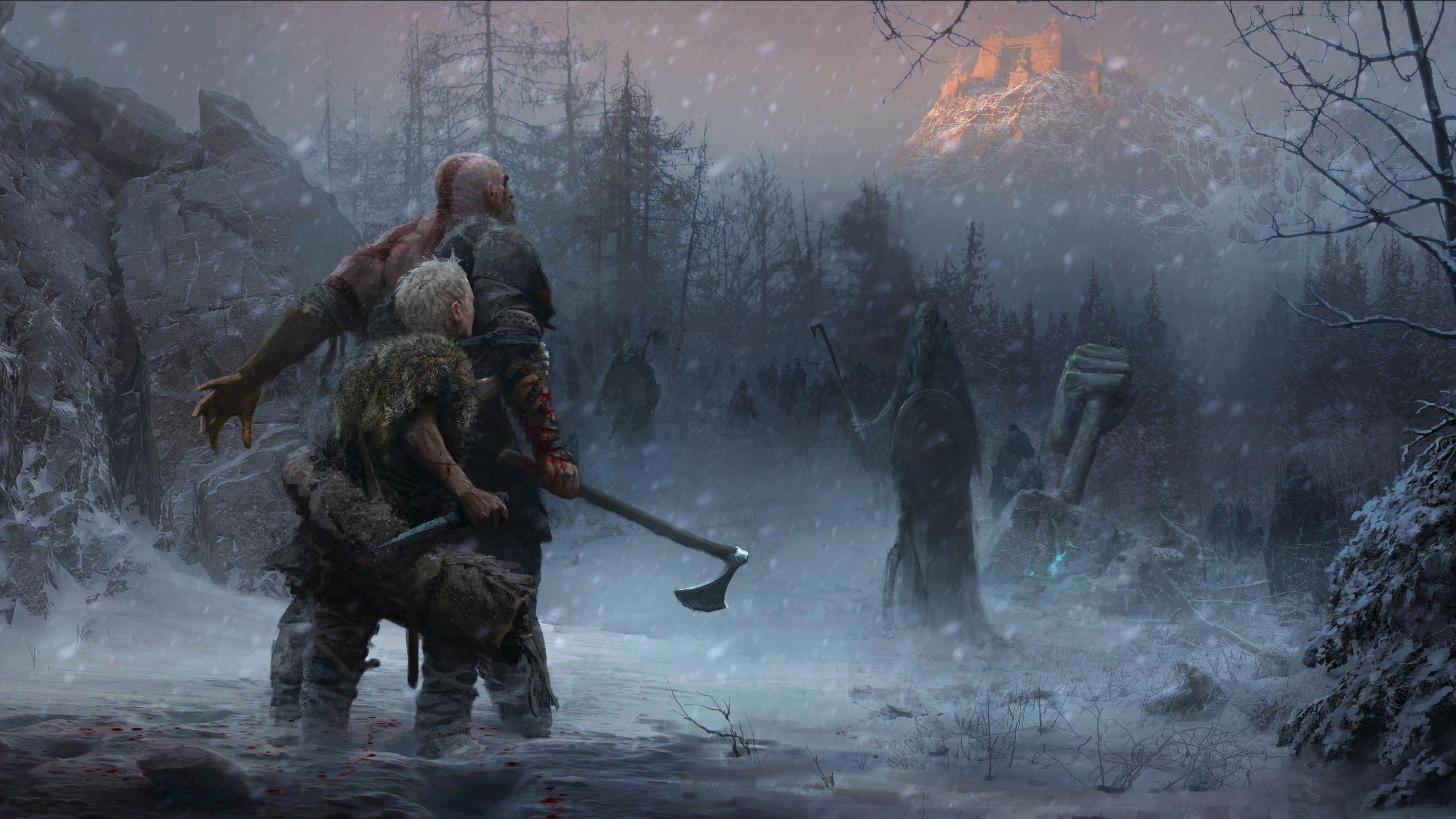 2560x1440 Desktop Wallpaper Kratos, Fight, God Of .