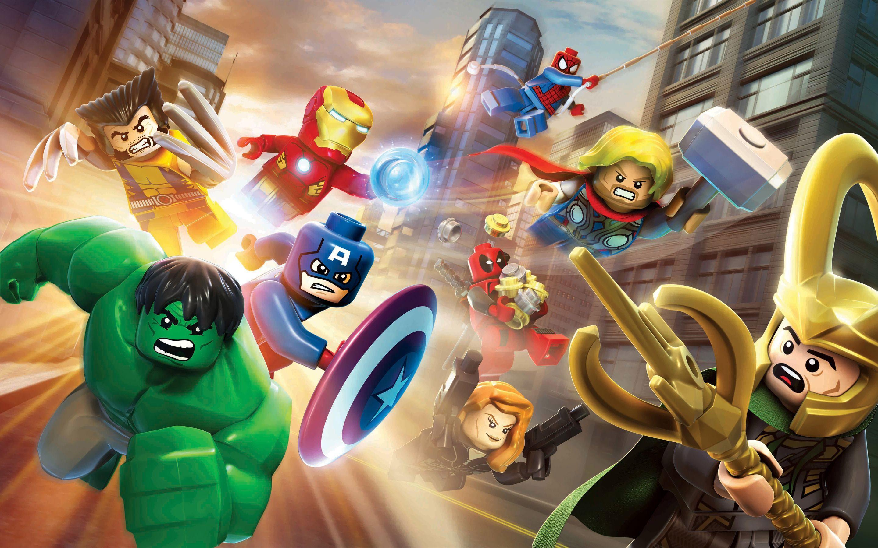 2880x1800 Lego Marvel Super Heroes Wallpaper. Lego wallpaper, Lego marvel, Lego poster