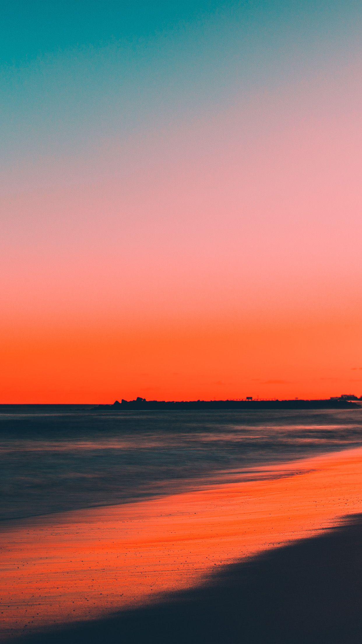 1242x2208 Sunset Beach Fall Night Sea