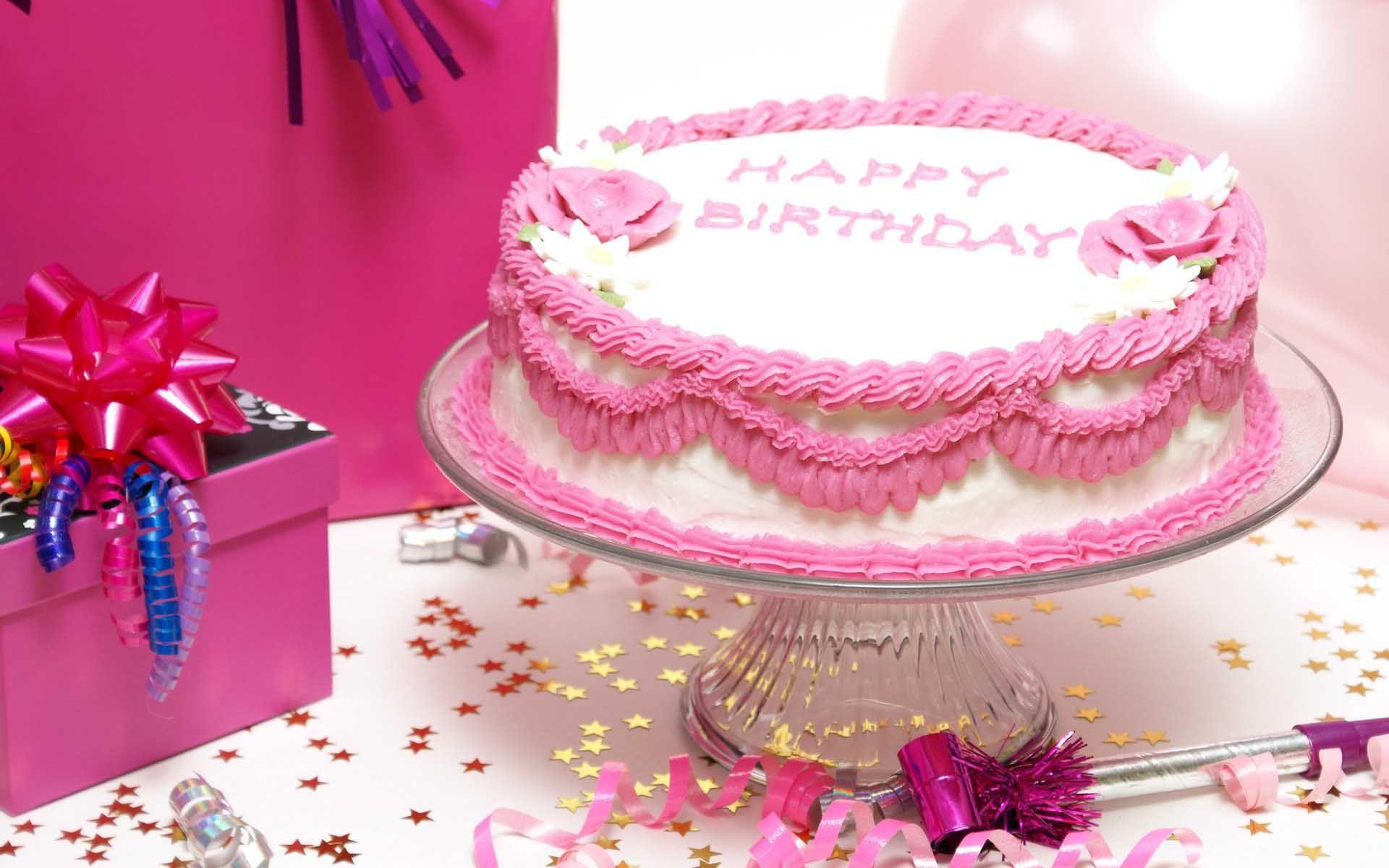Bánh kem sinh nhật màu hồng 1920x1200 - Sinh nhật