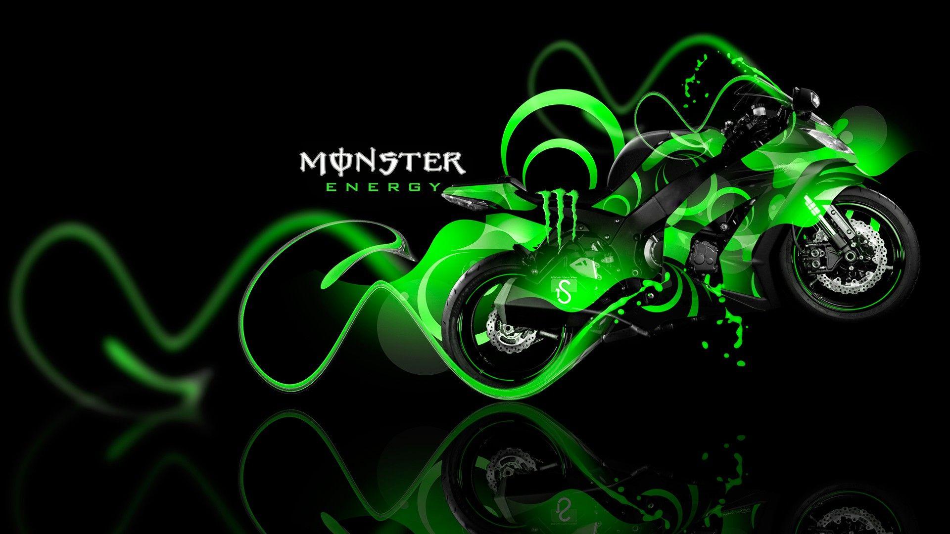 1920x1080 Monster Energy Kawasaki Ninja Green .