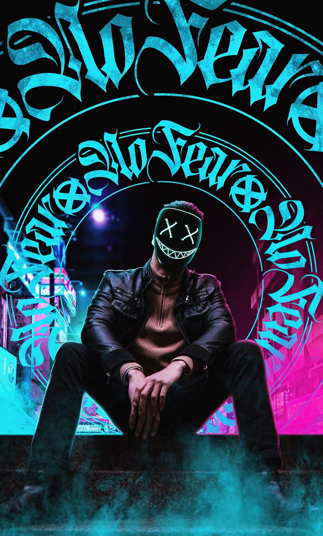 1280x2120 Just Smile Mask Glowing 4k .