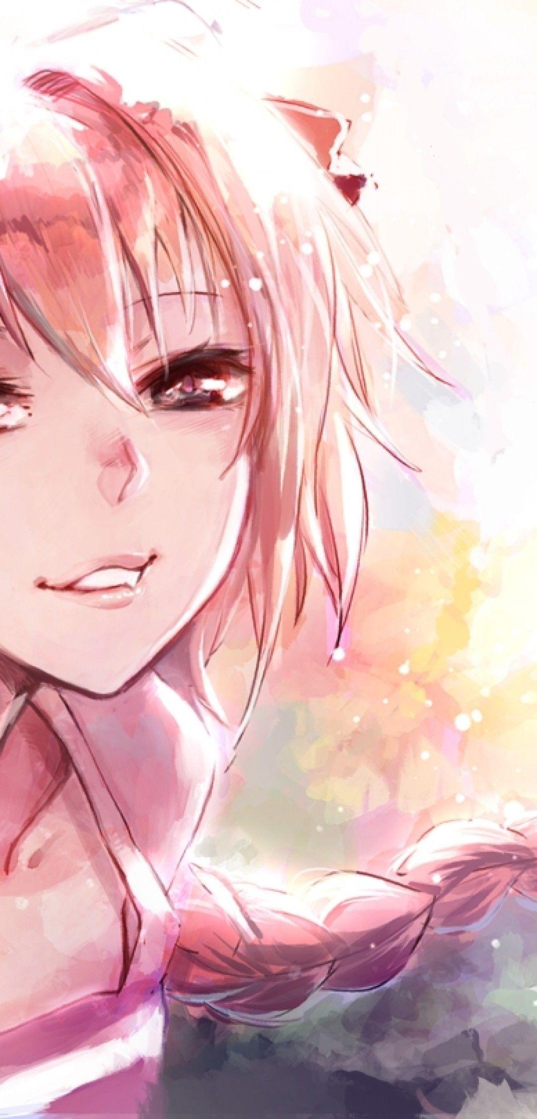 1080x2248 Download 1080x2248 Fate Apocrypha, Pink .
