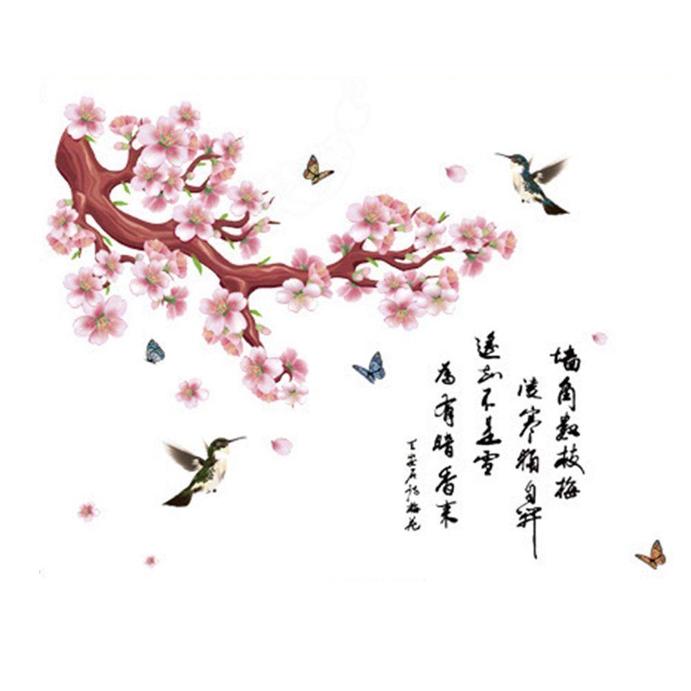 1000x1000 Hình nền phong cách Trung Quốc Hình dán tường từ hoa đào
