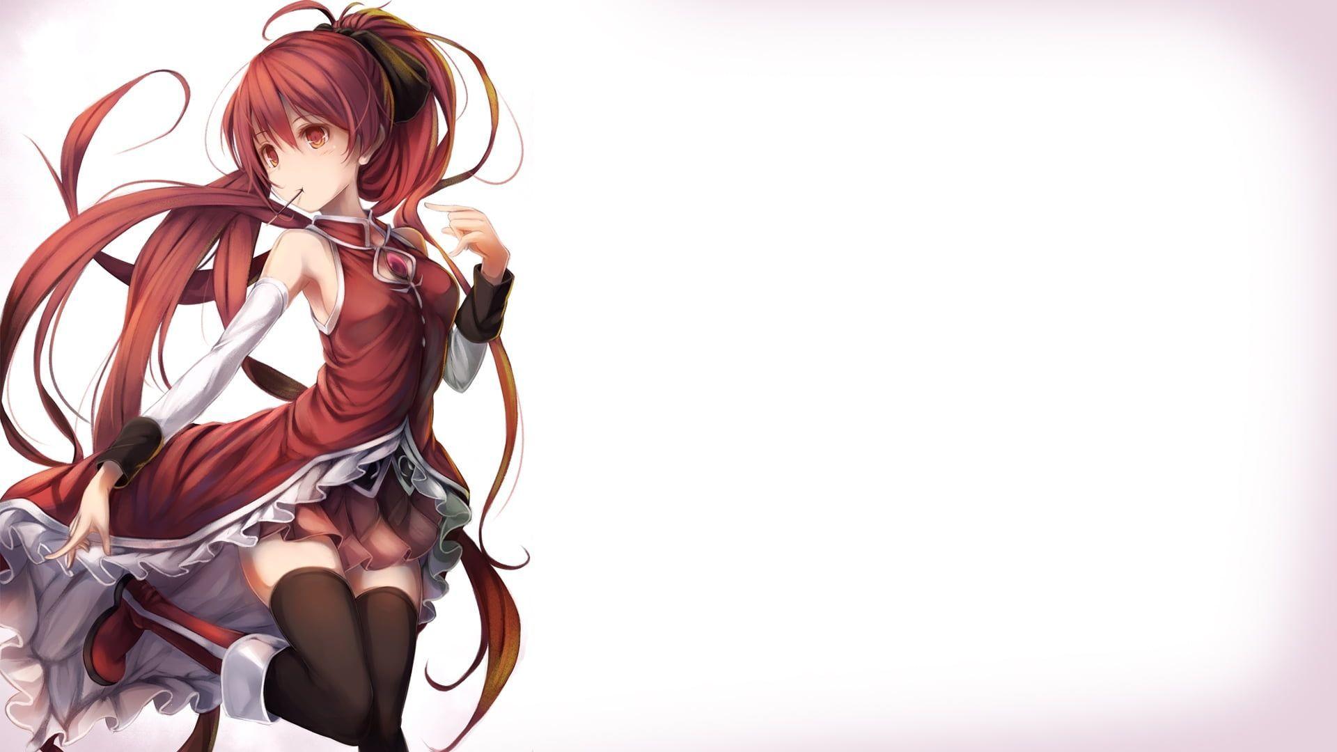 1920x1080 Red Haired Anime Girl Wallpaper .