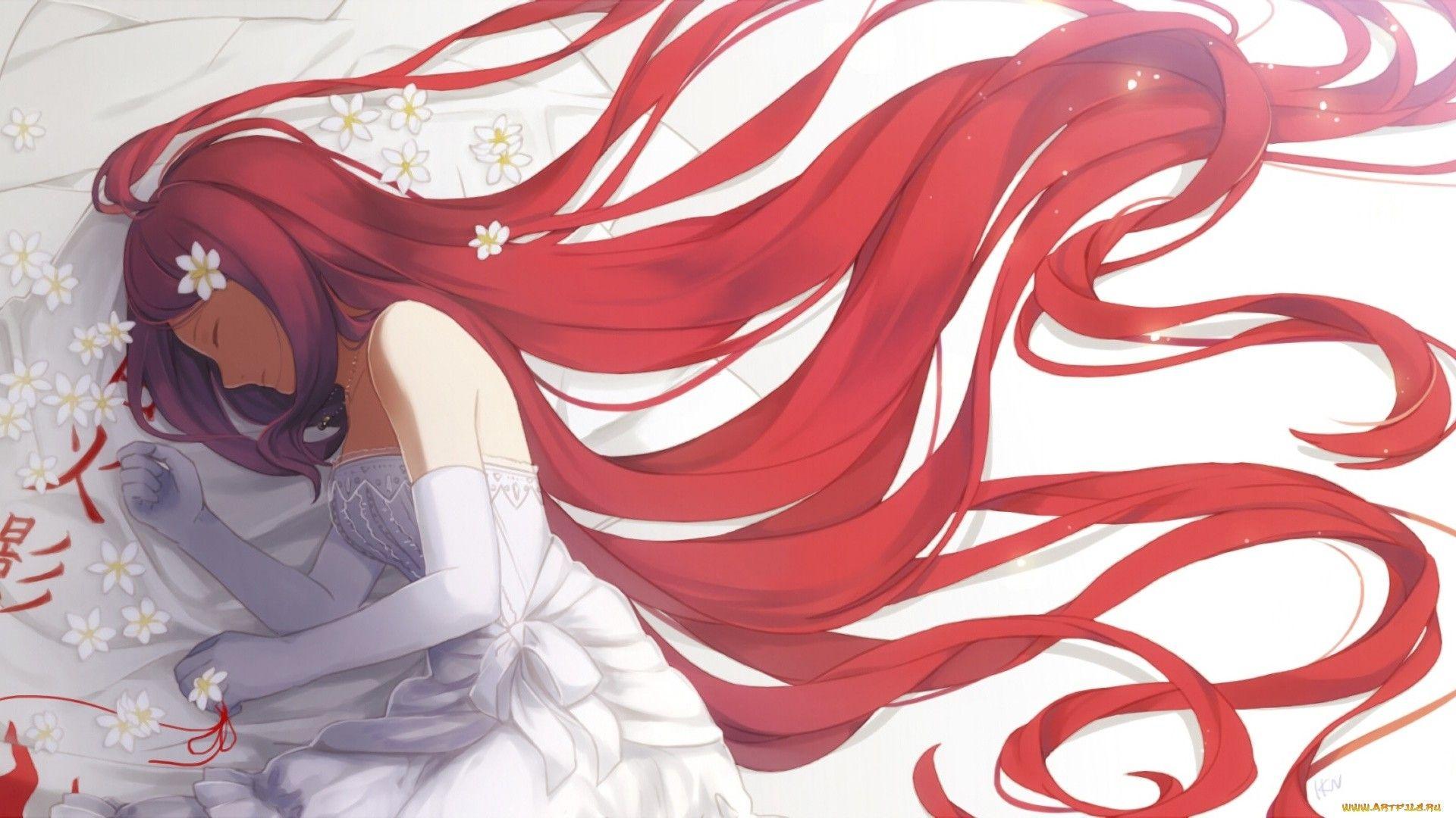1920x1080 Red Hair Anime Girl Wallpaper: 25 .