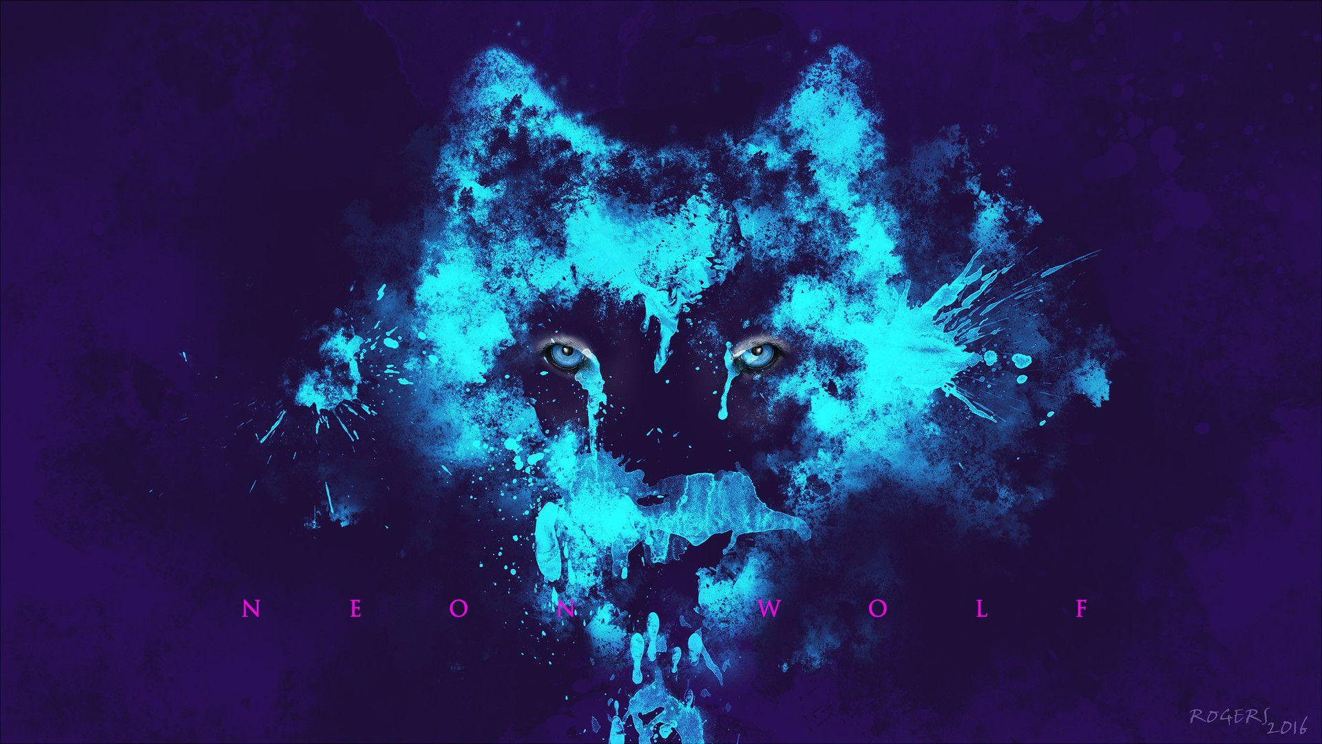 1920x1080 Neon Wolf Red Rogers [1920x1080]
