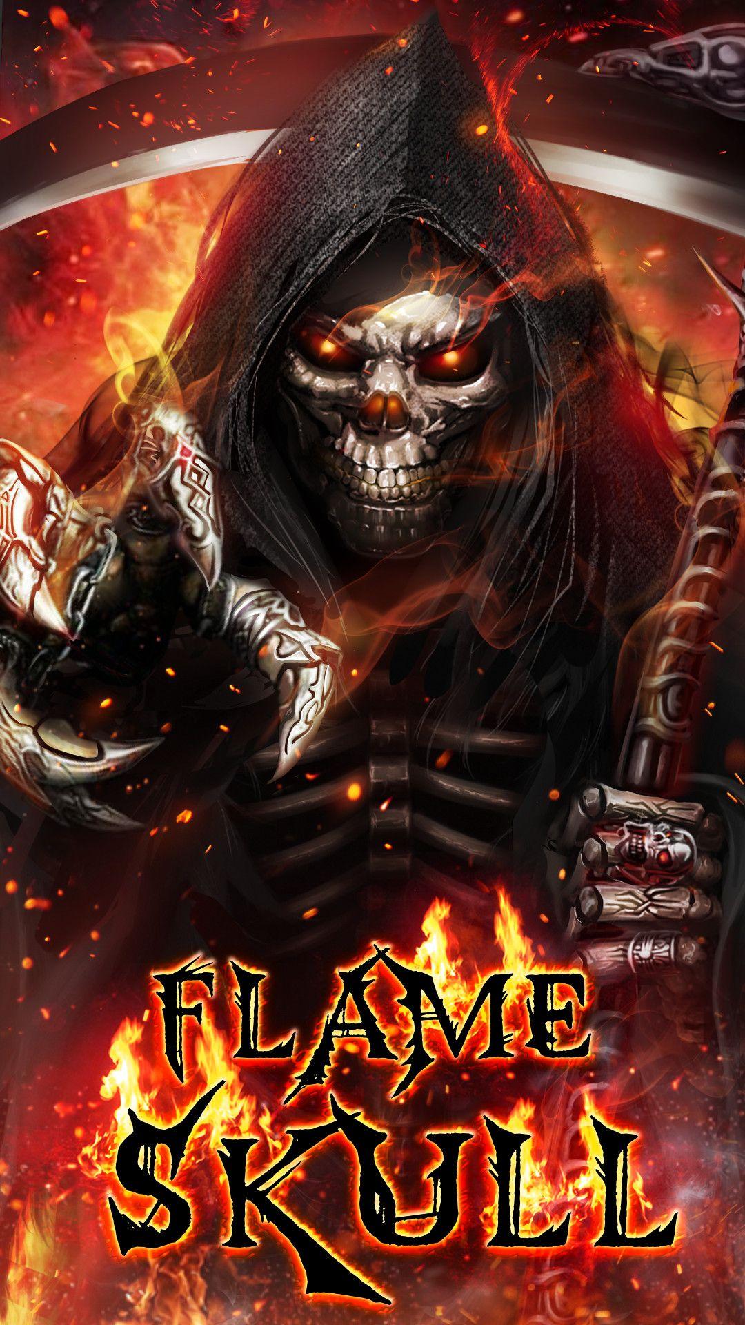 1080x1920 Flame Skull Live Wallpaper Data Src HD Wallpaper