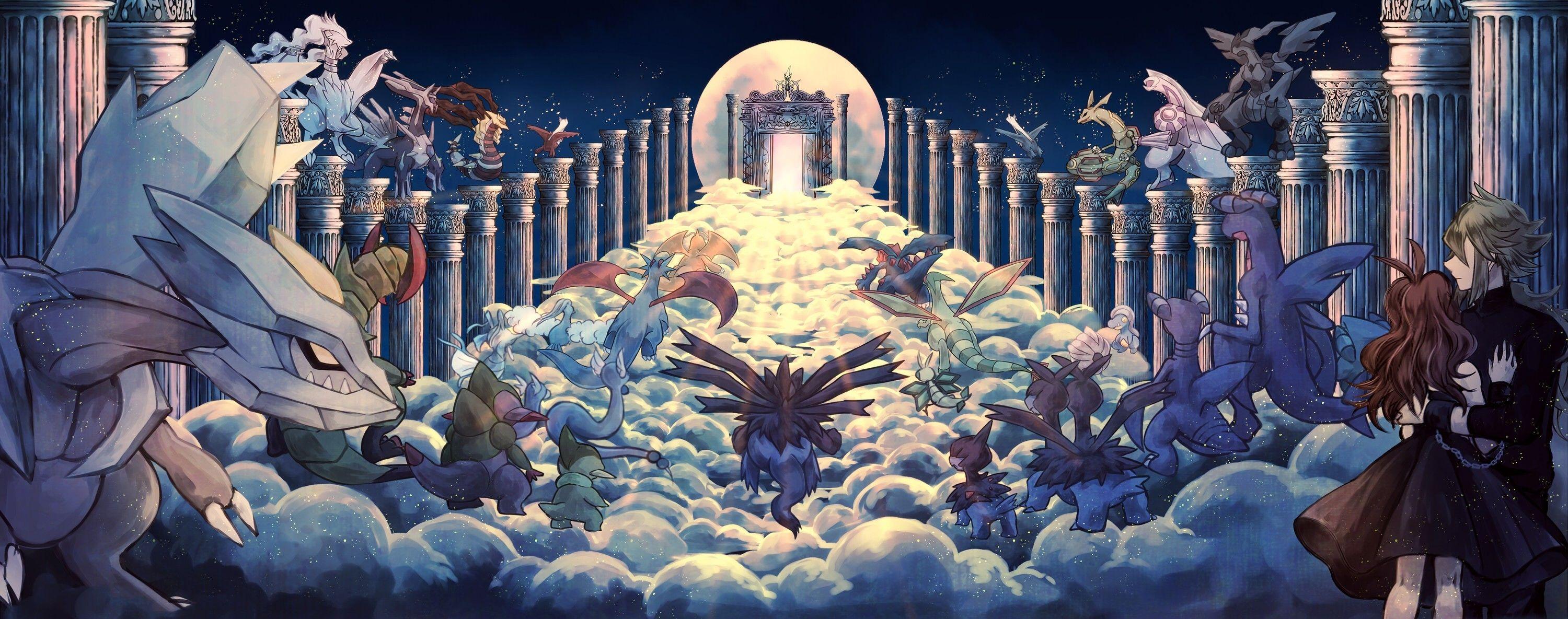 3000x1185 Reshiram Zekrom Arceus Giratina Dialga .