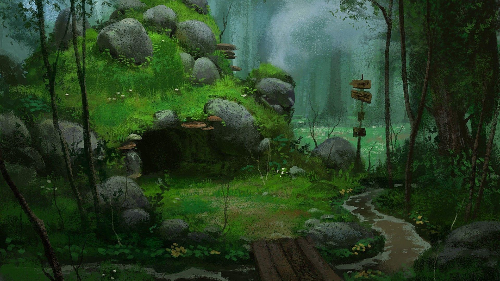 Download Anime Forest Background 1920X1080 Images