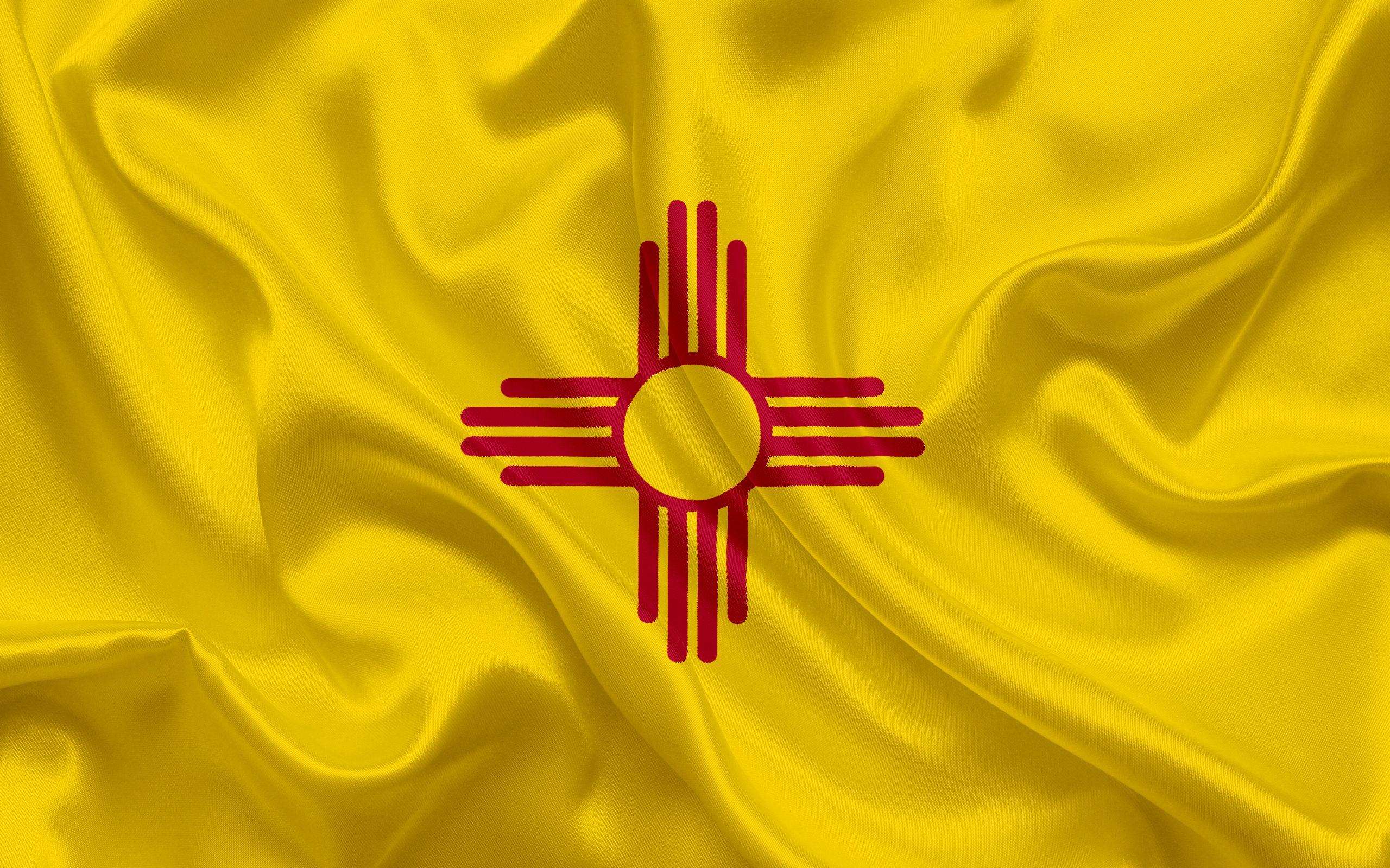 2560x1600 state New Mexico, yellow silk flag .