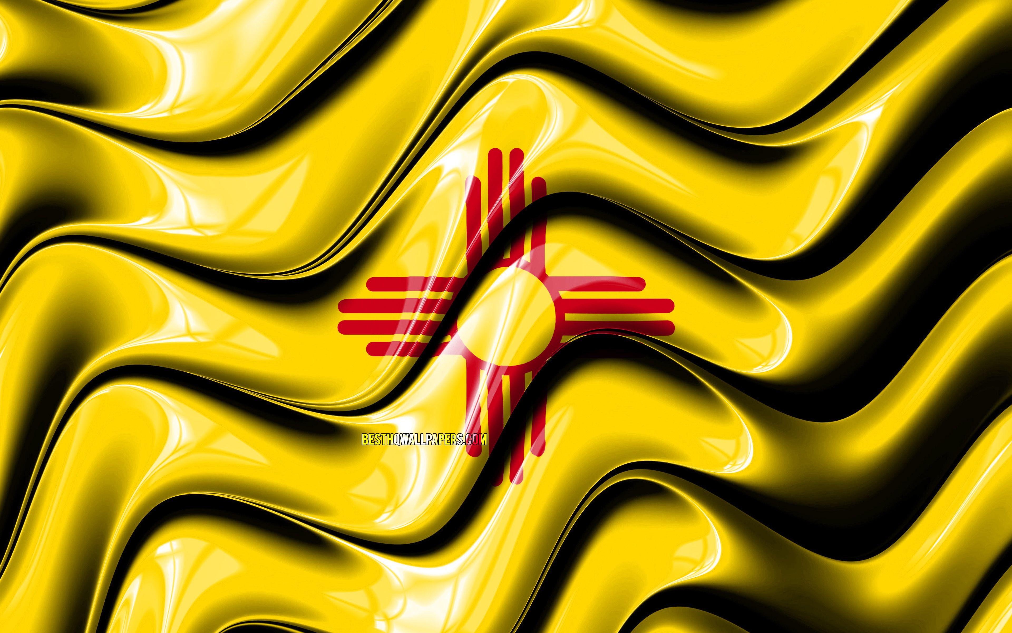 3840x2400 Download wallpaper New Mexico flag, 4k .