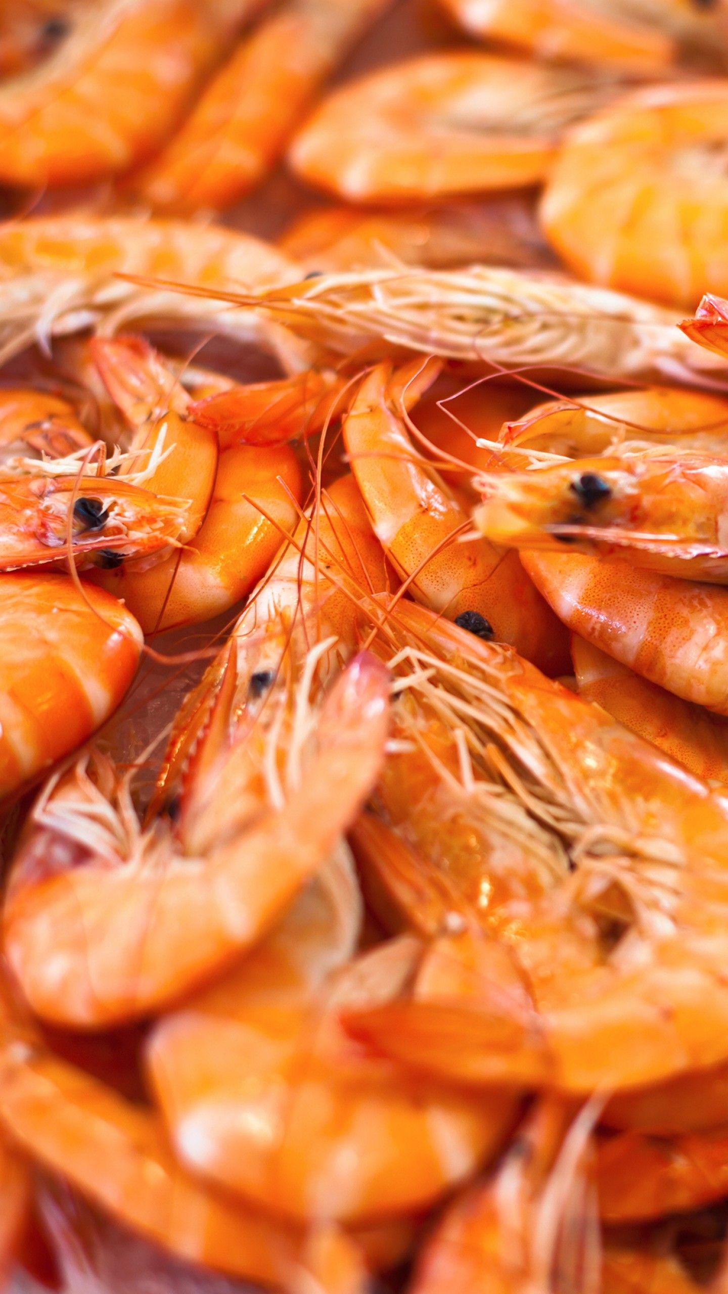 1440x2560 Wallpaper shrimp, Food