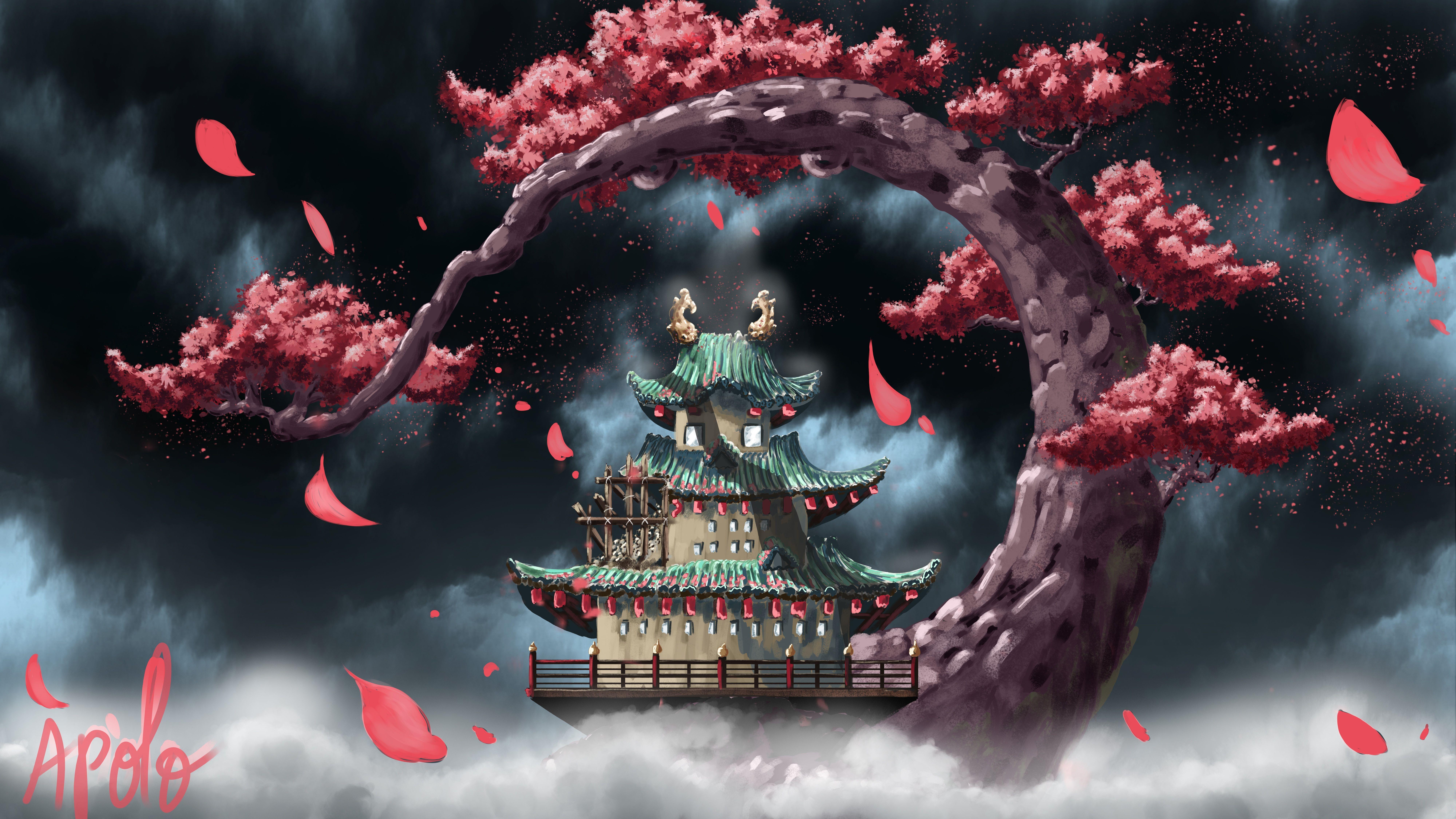 8000x4501 One Piece Wano Kuni Wallpaper .