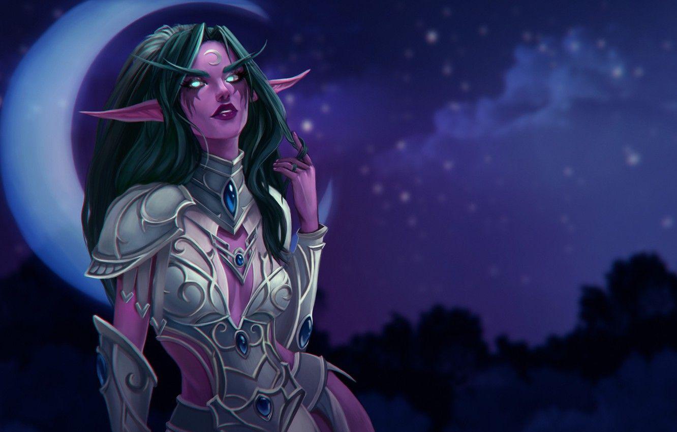 1332x850 Wallpaper Figure, Elf, Art, Night Elf .