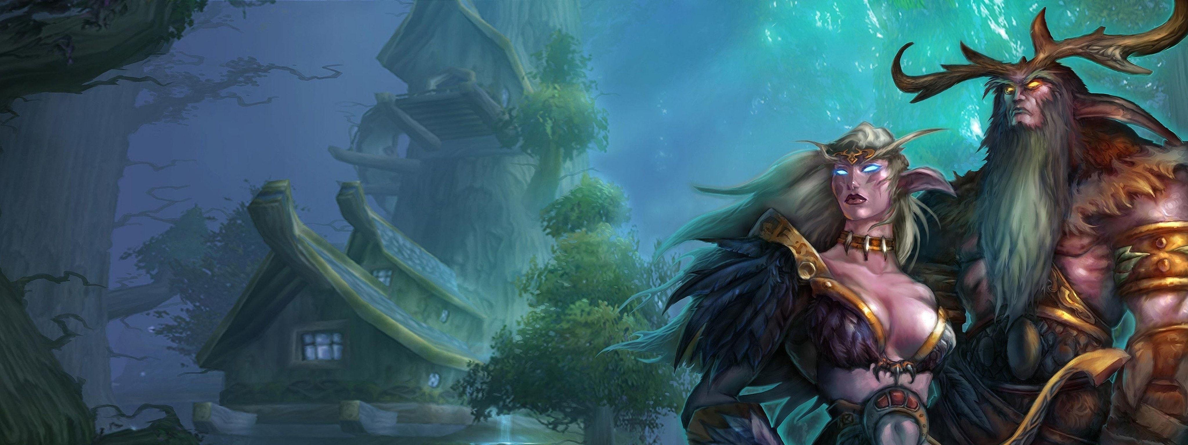 4096x1536 WOW: Tyrande Whisperwind HD Wallpaper .