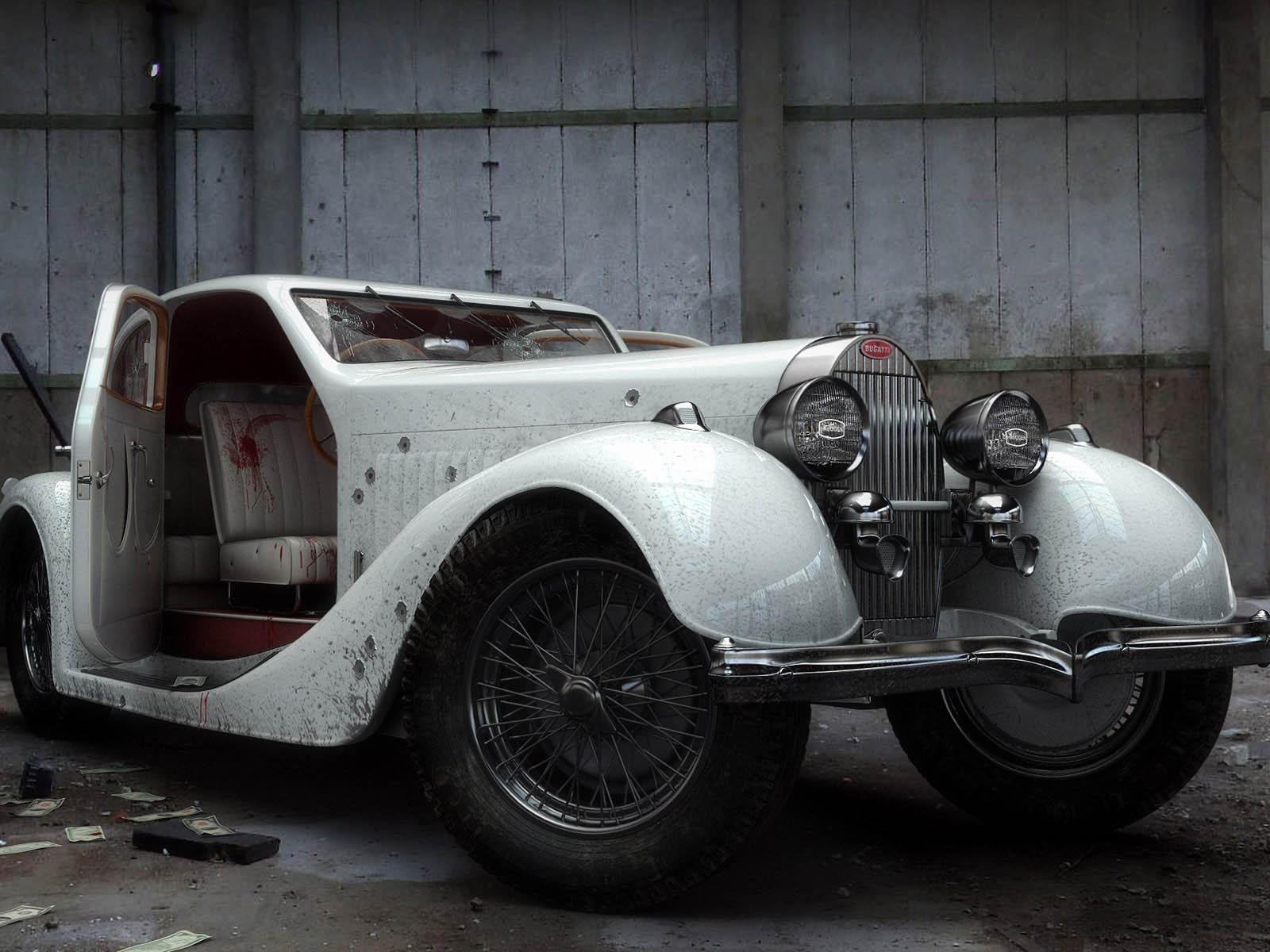 1600x1200 3D Classic Bugatti. Car wallpaper .com