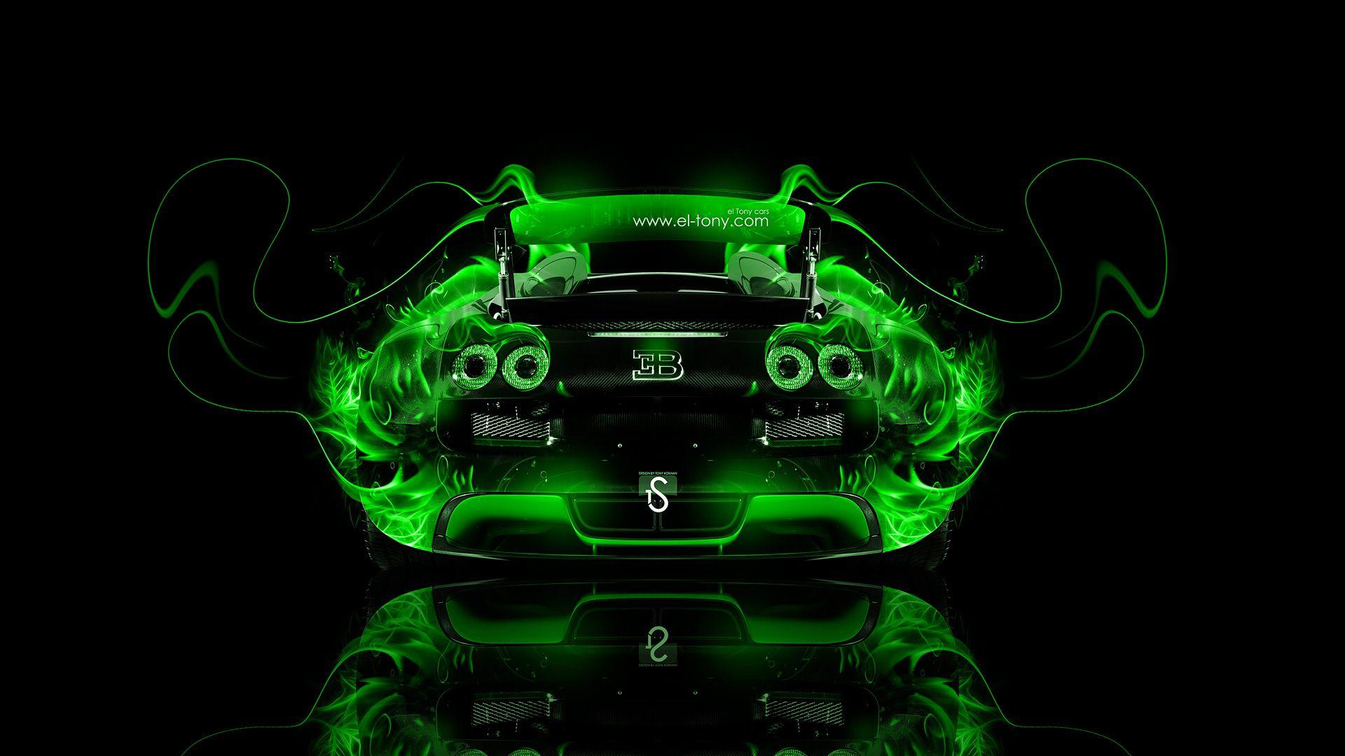 1920x1080 Green Bugatti Veyron Wallpaper