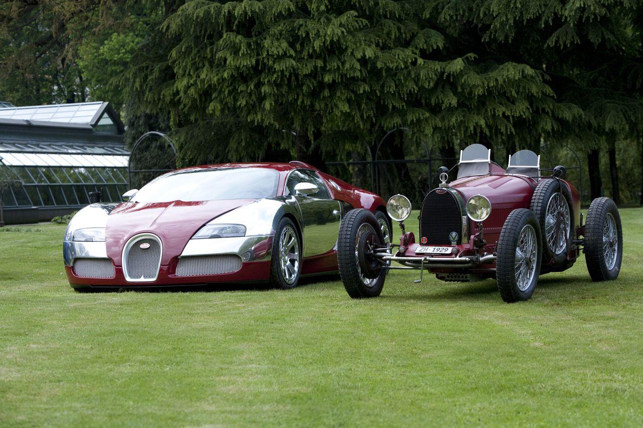 old and new bugatti