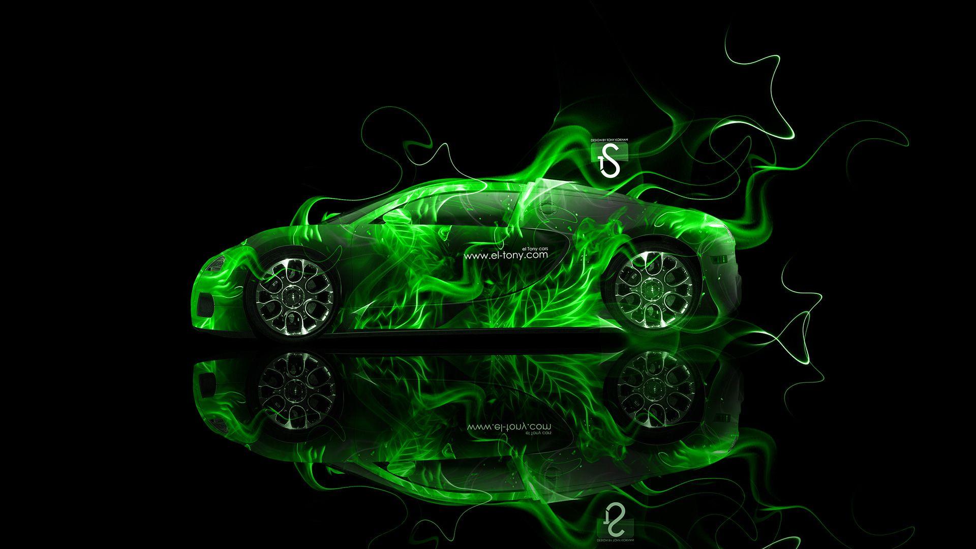 1920x1080 Green Bugatti Veyron Wallpaper