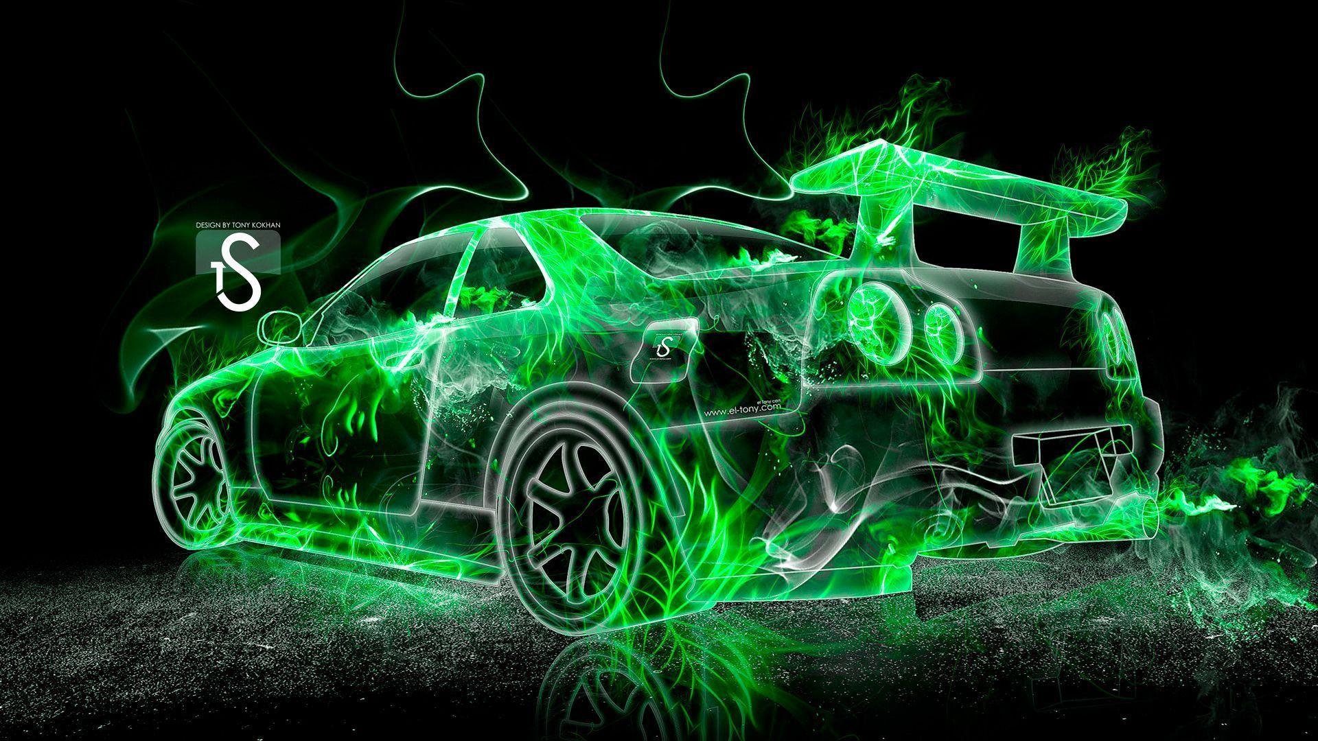 1920x1080 Neon Green Cool Car Wallpaper