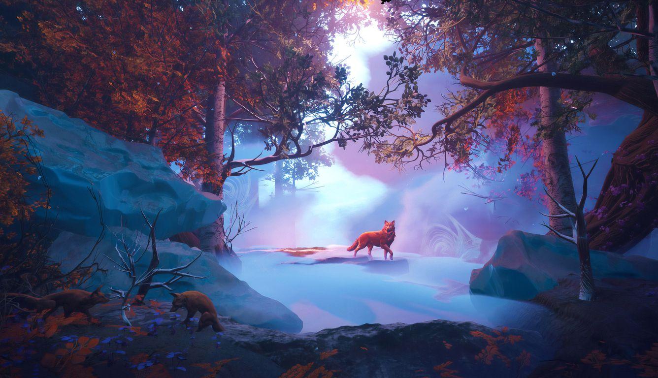 1336x768 Wolf In Red Magical Woods 4k Laptop HD HD 4k Wallpaper, Image, Background, Photo and Picture