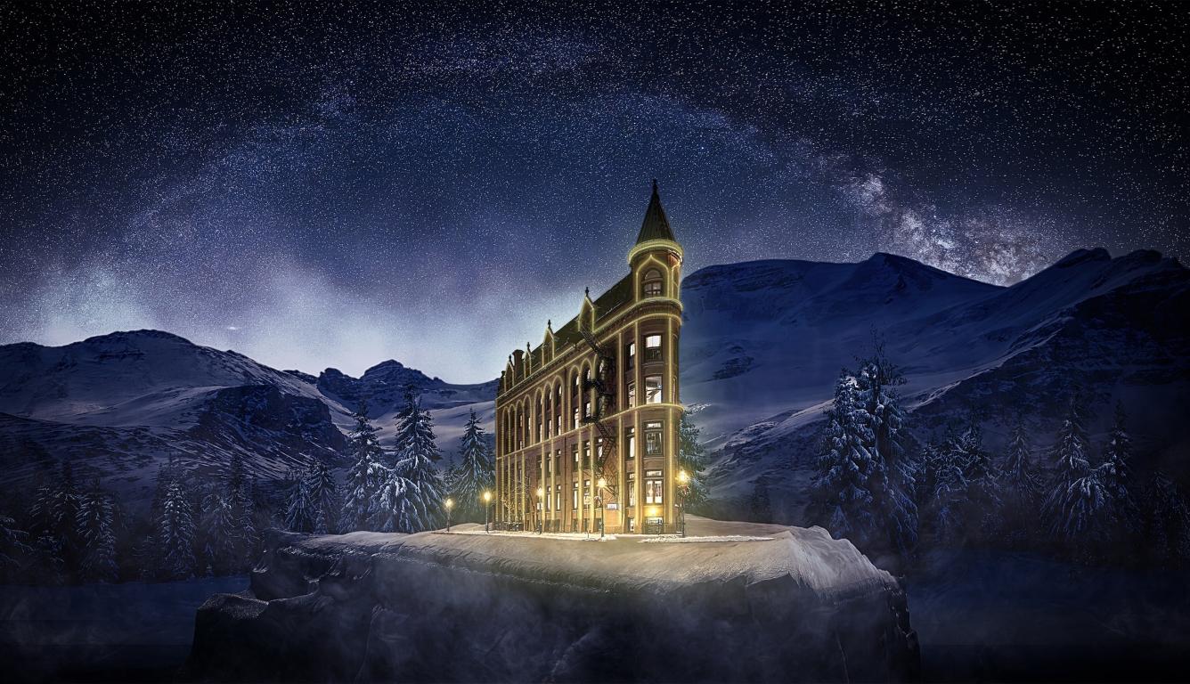 1336x768 Glowing Magical Castle HD .