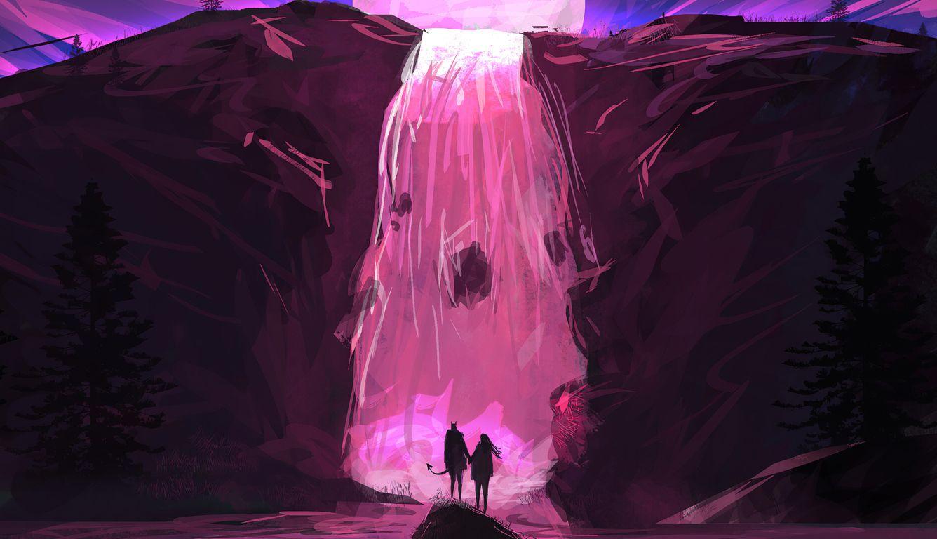 1336x768 Magical Water Fall 4k Laptop .