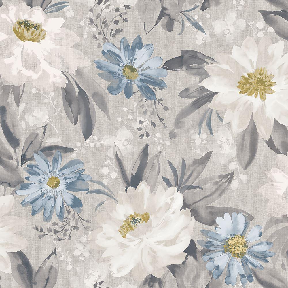 1000x1000 Arthouse Painted Dahlia Grey Blue .ebay.ie · In stock