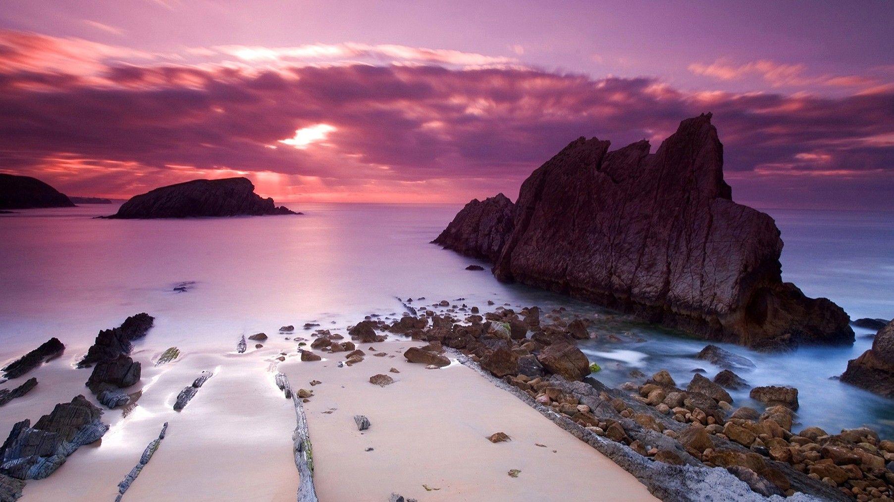 Pink Beach Sunset HD Wallpapers - Top Free Pink Beach Sunset HD ...