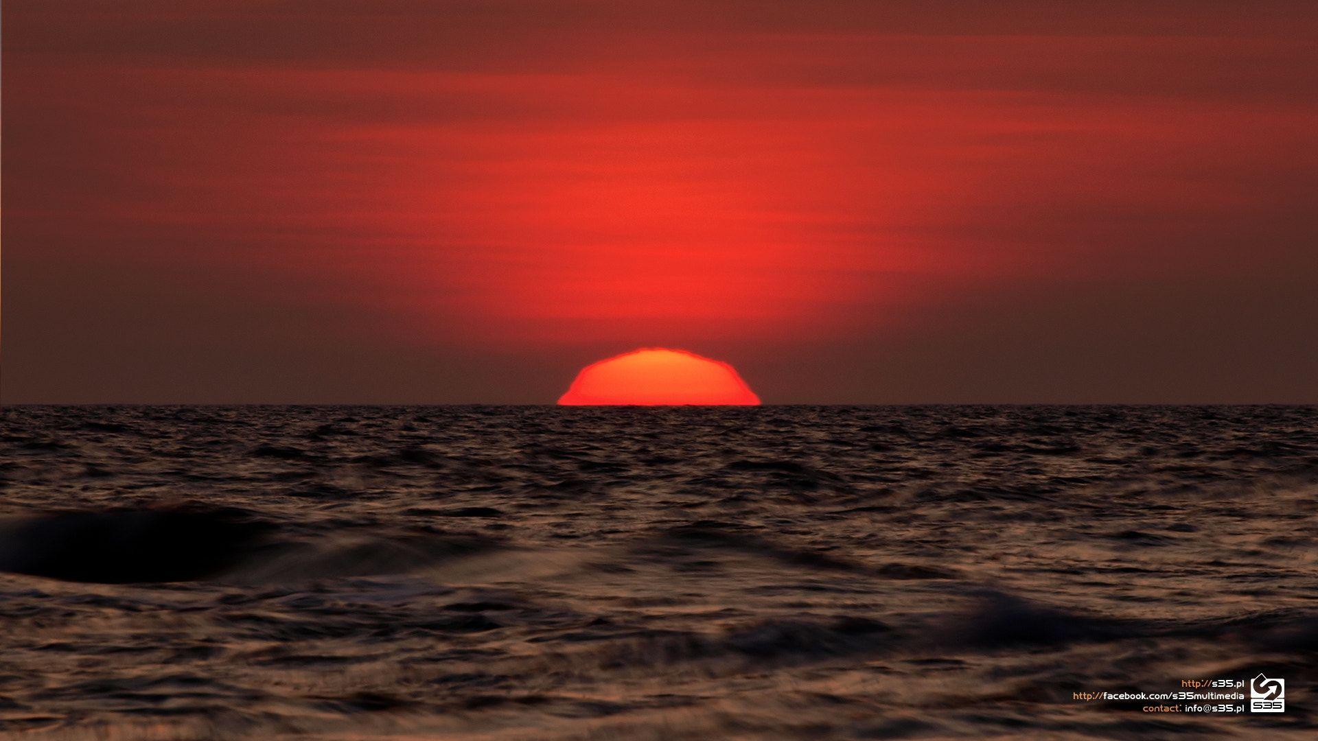 1920x1080 Sun Dusk Baltic Sea Tele Poland HD .commons.