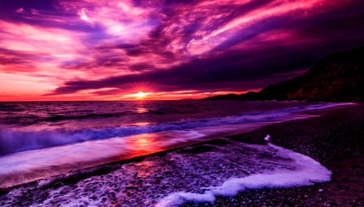 1256x714 Summer Sunset Beach