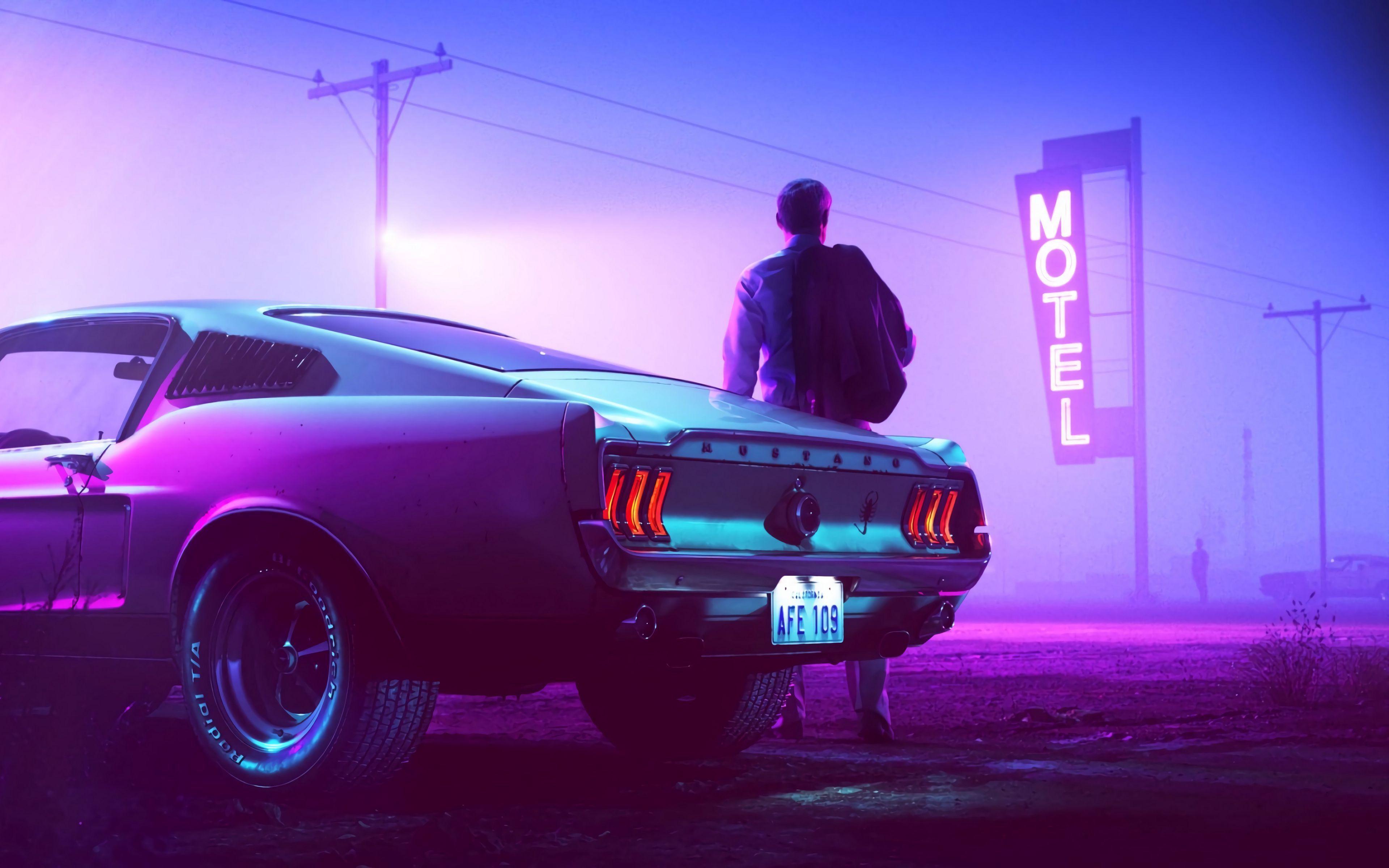 3840x2400 Neon Car Wallpaper