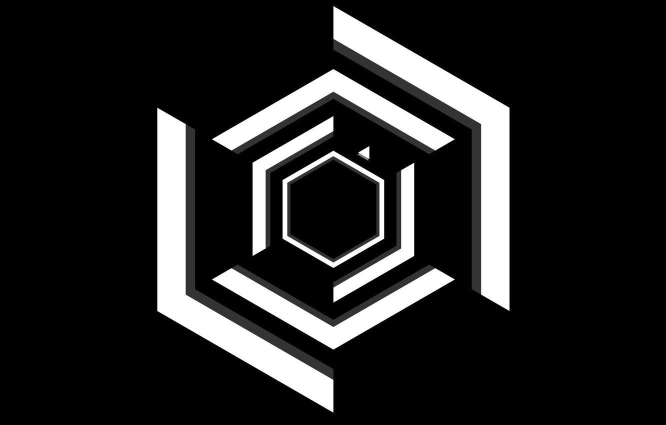 1332x850 Wallpaper Black, White, Minimalism, Super Hexagon image for desktop, section минимализм