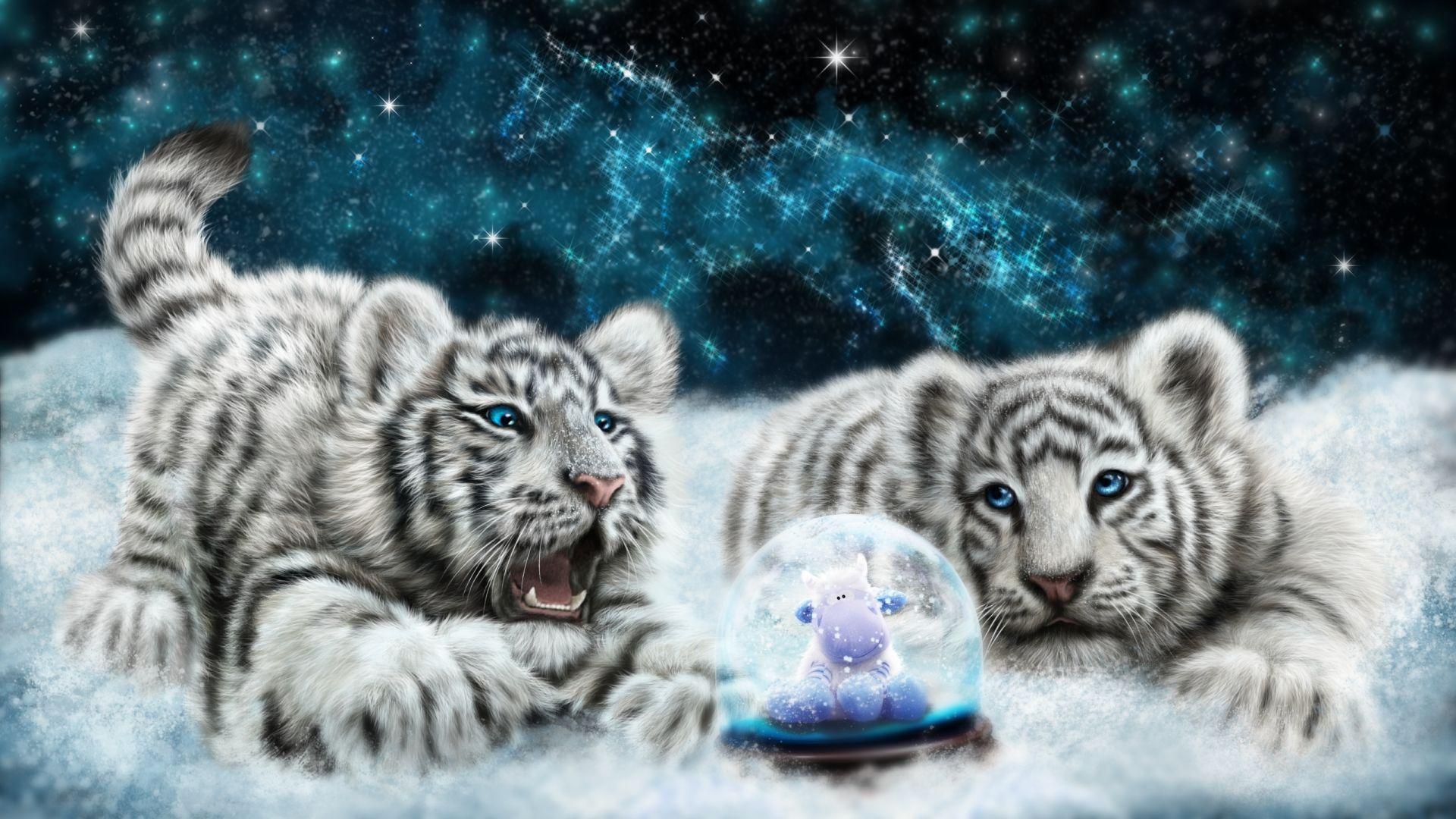 1920x1080 Tiger Baby Art, Cool HD Wallpaper .