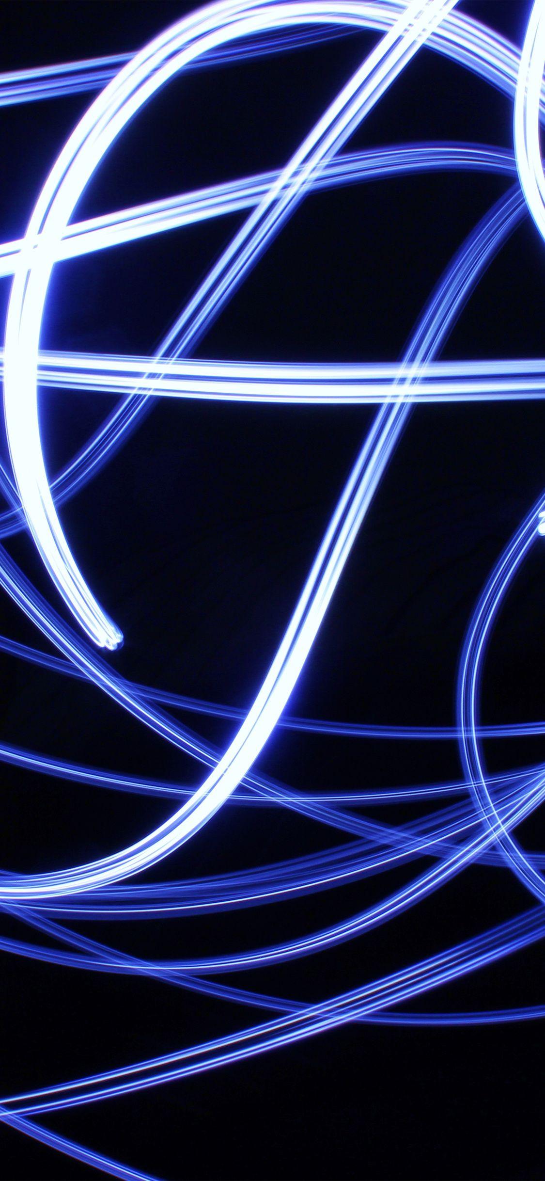 1125x2436 Curve Line Abstract Dark Blue