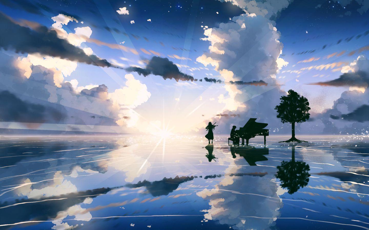 1440x900 Kaori Miyazono Kousei Arima .