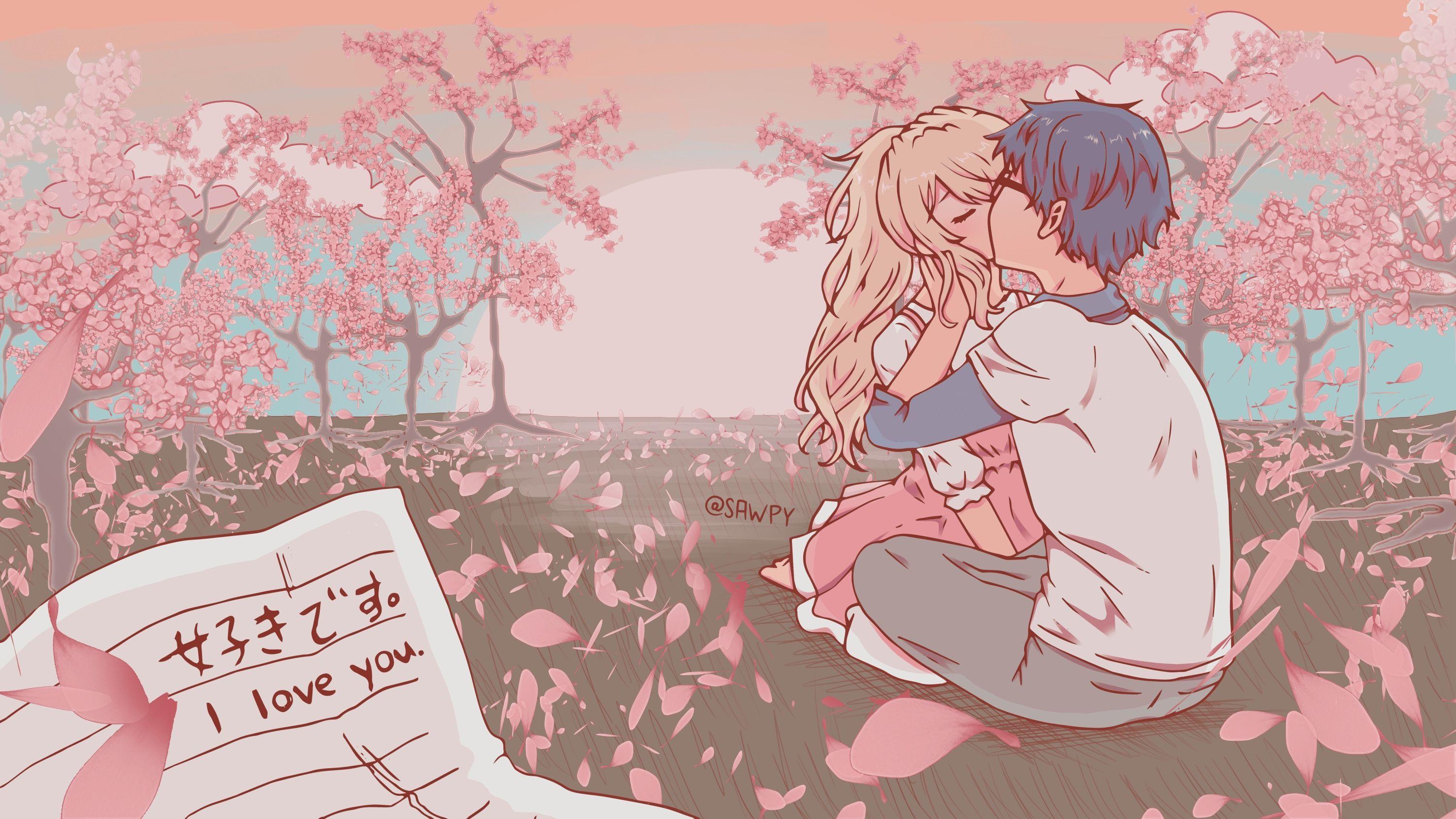 3000x1687 Kaori X Kousei Kiss .itl.cat