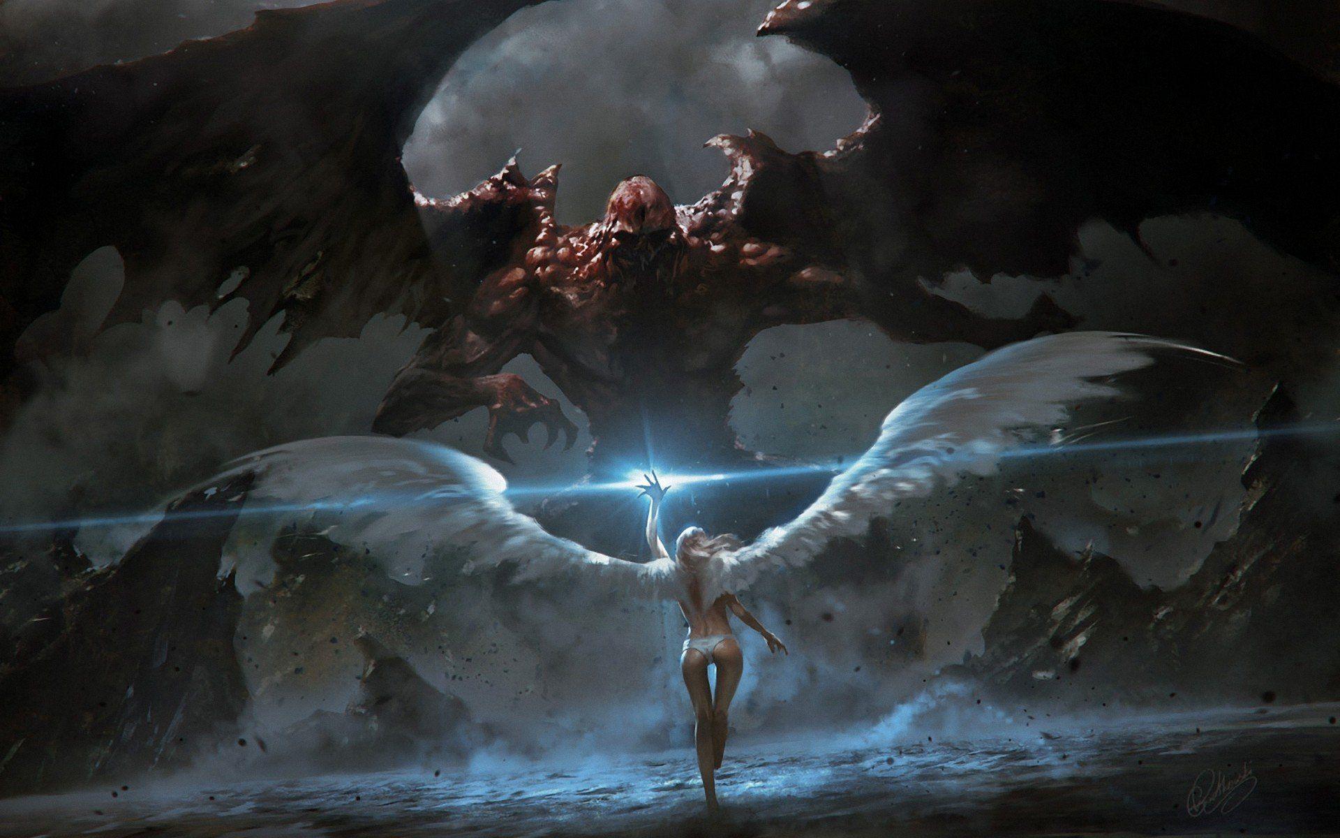 1920x1200 Free download Angels fighting demons .