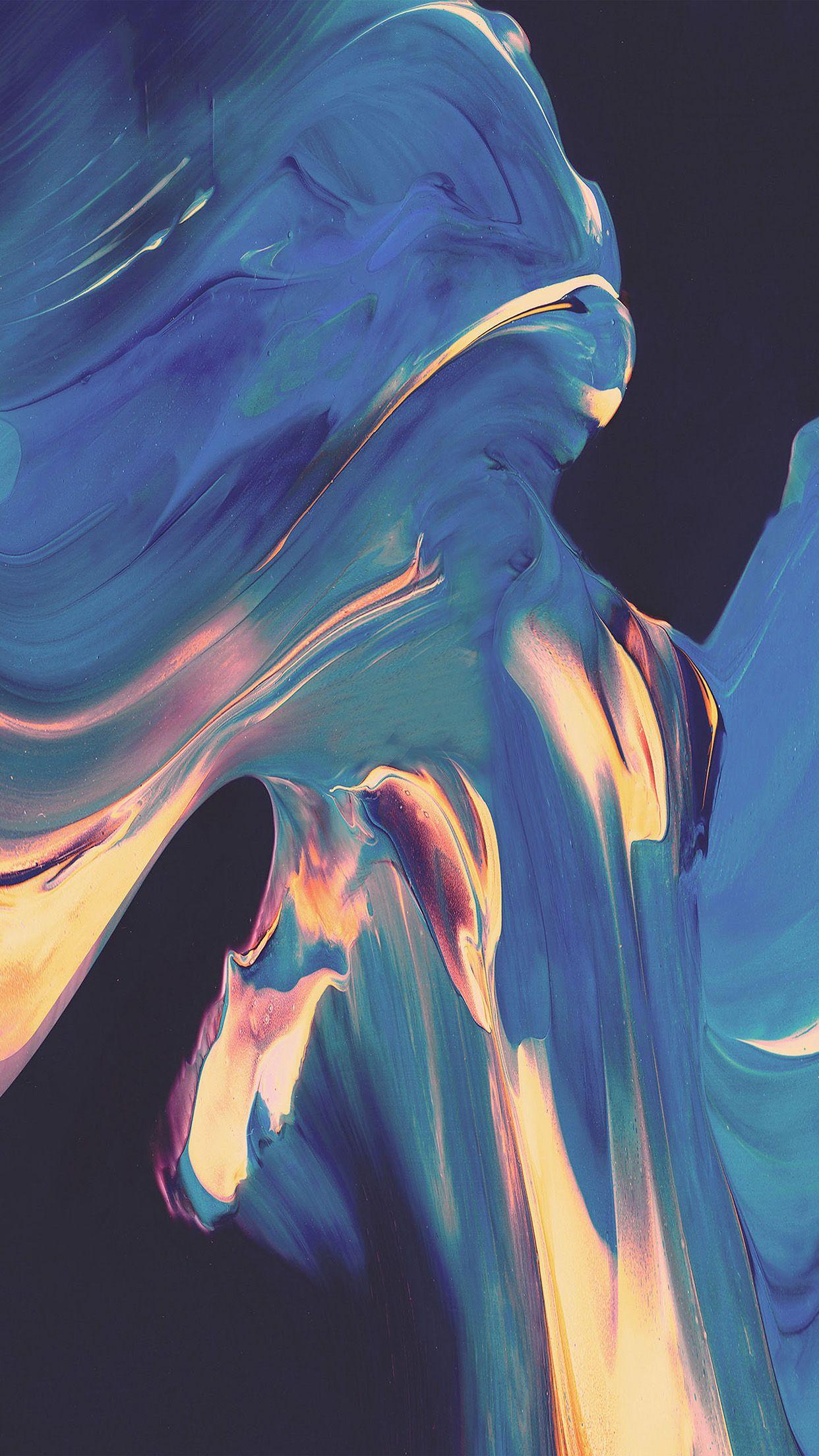 1242x2208 Blue Paint Rainbow Art Pattern .