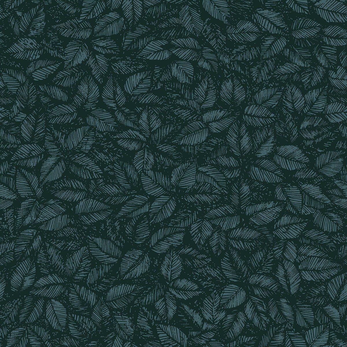 1200x1200 Amorina Teal Leaf Wallpaper