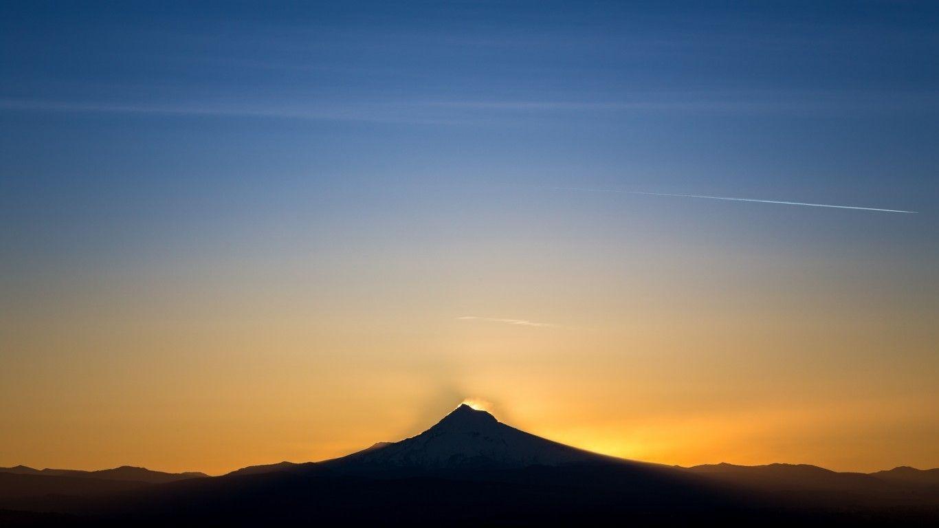 1366x768 Download 1366x768 Sunset, Mountain, Sky .