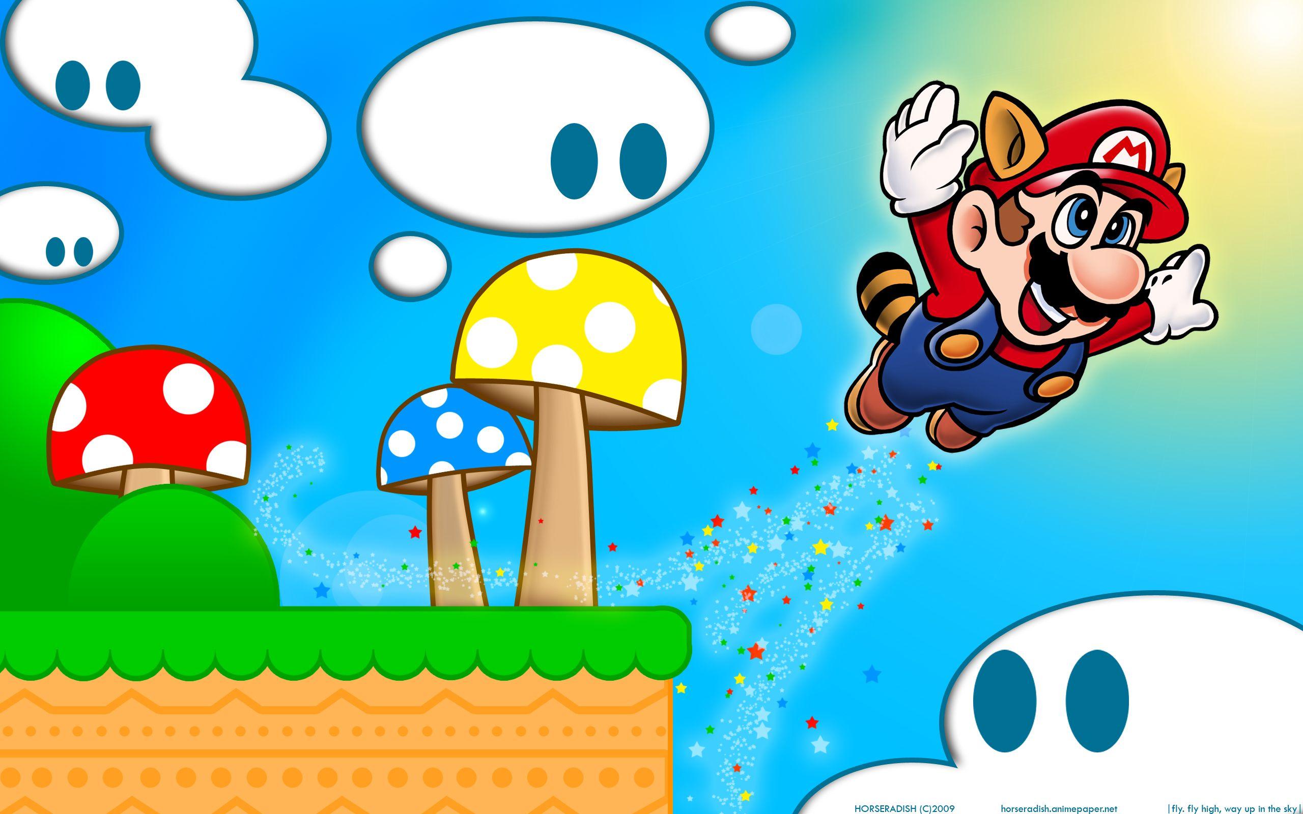 2560x1600 Super Mario Wallpaper: Fly. Fly High-Way Up In