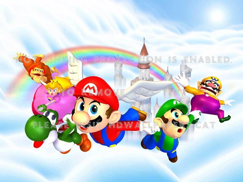 1024x768 soaring above the mushroom kingdom! mario