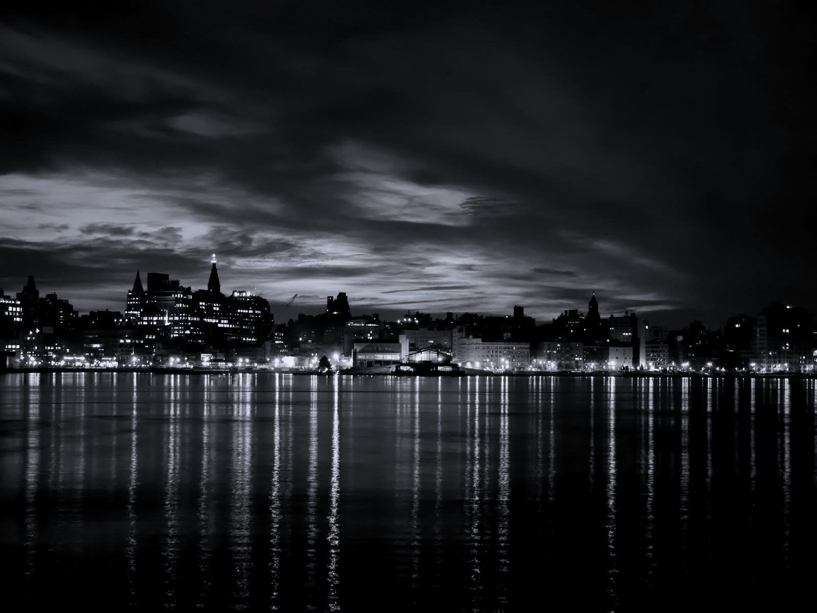 1600x1200 City Lights Black and White Wallpaper .wallpaper.dog